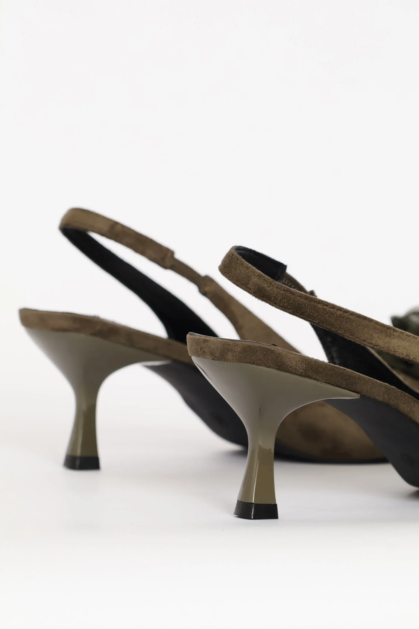 Chiffon Flower Slingback Kitten Heel - Fatigue - Image 6