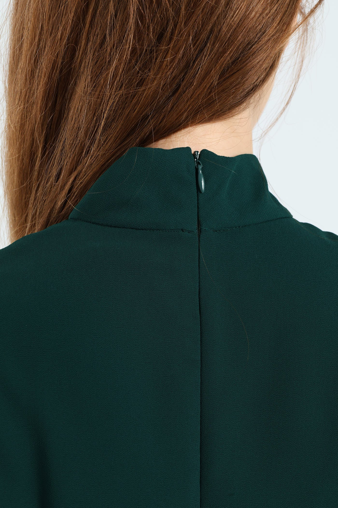 Chiffon Keyhole Tie-Waist Mini Dress - Hunter Green - Image 7