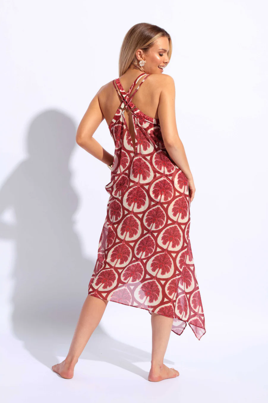 Chiffon Printed Hankie Dress - Multi - Image 5
