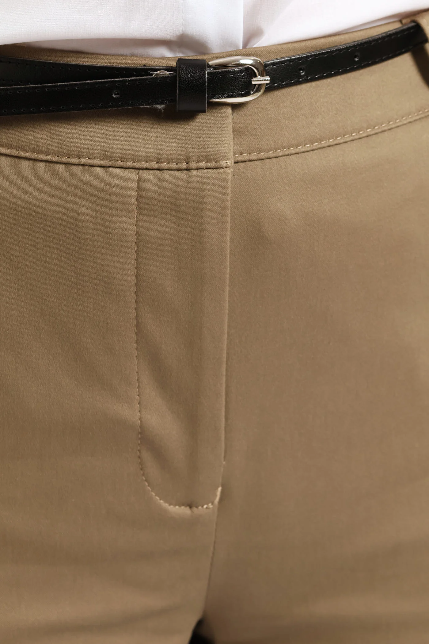 Chino Belted Pant - Brown - Image 5