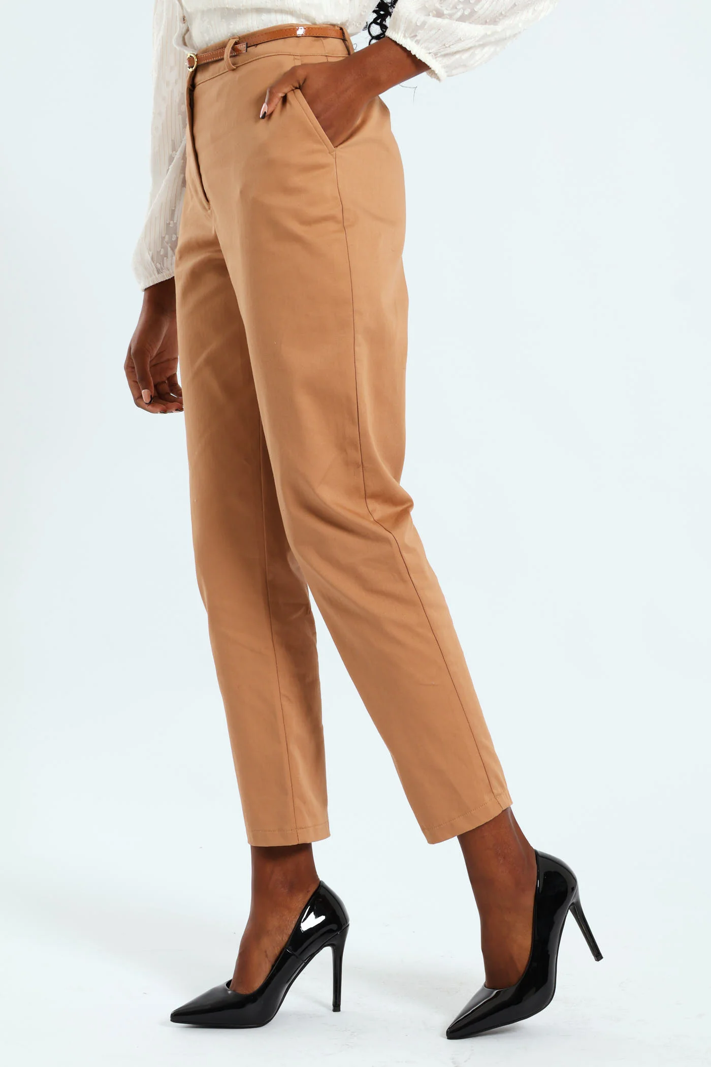 Chino Belted Pant - Stone - Image 2