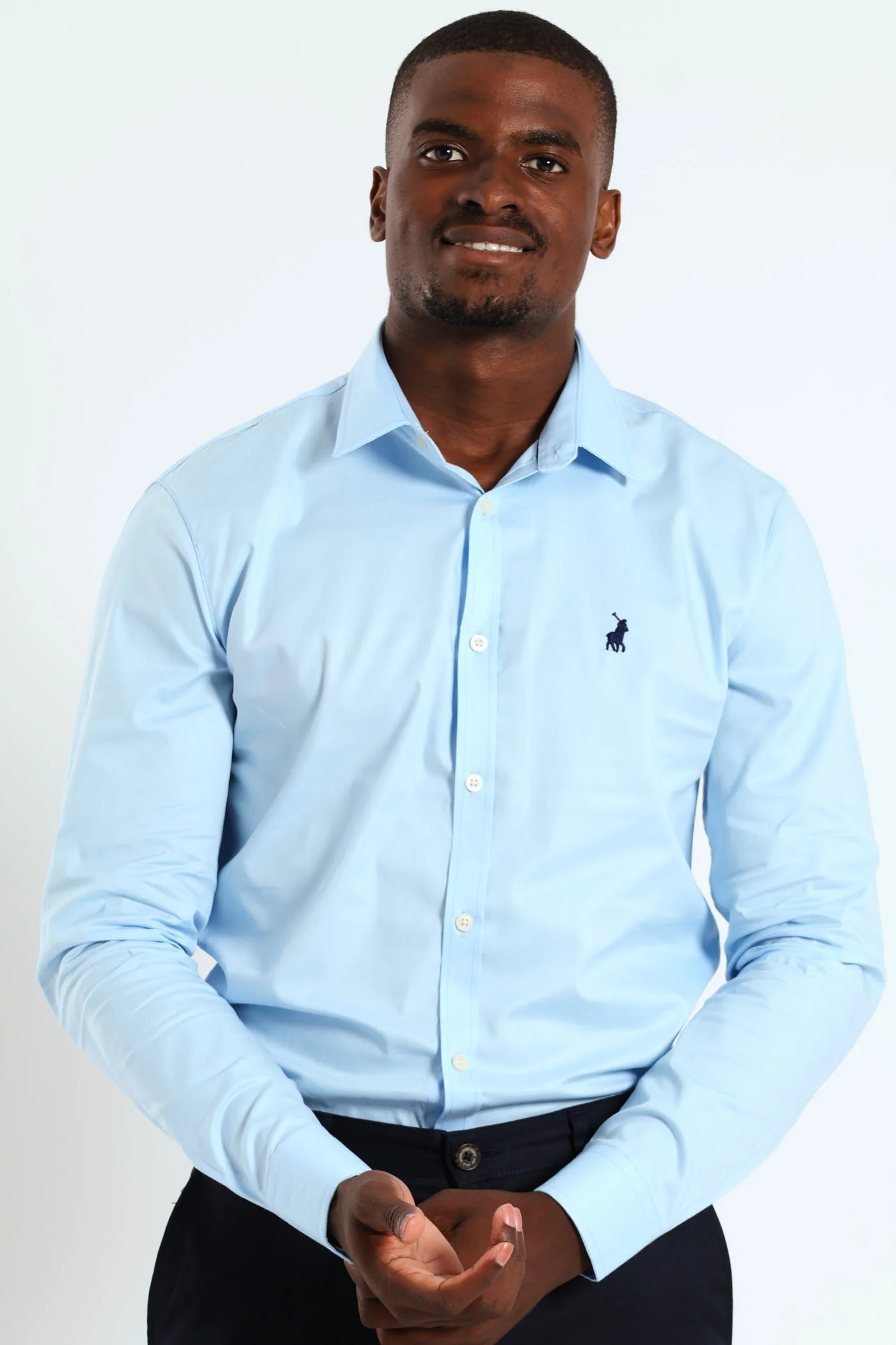 Christian Long Sleeve Slim Fit Strtch Shirt - Light Blue - Image 2