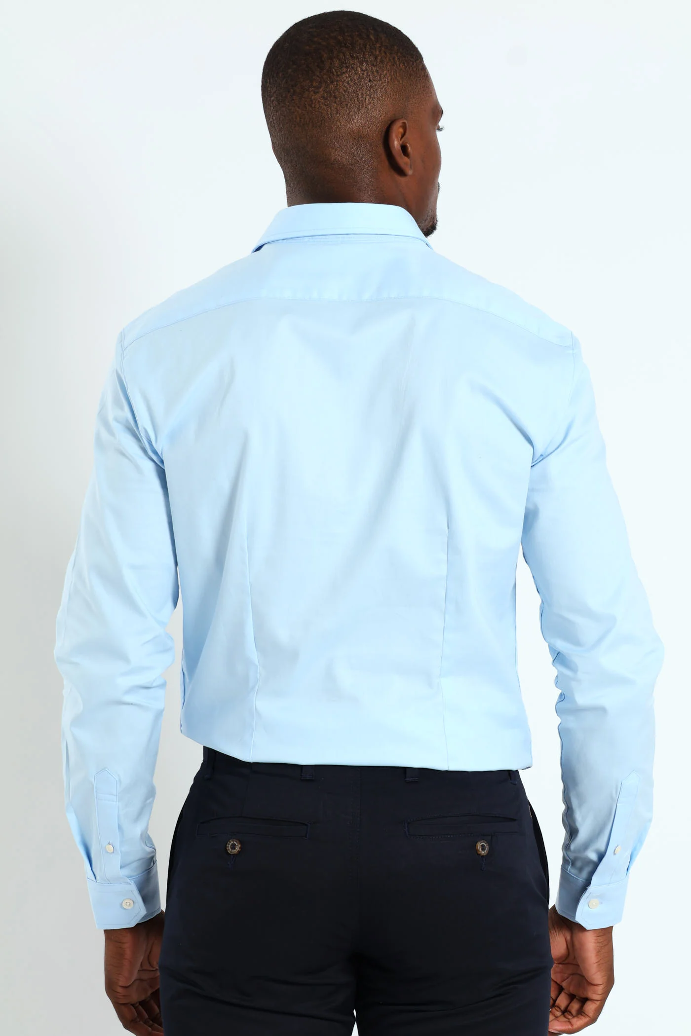 Christian Long Sleeve Slim Fit Strtch Shirt - Light Blue - Image 4
