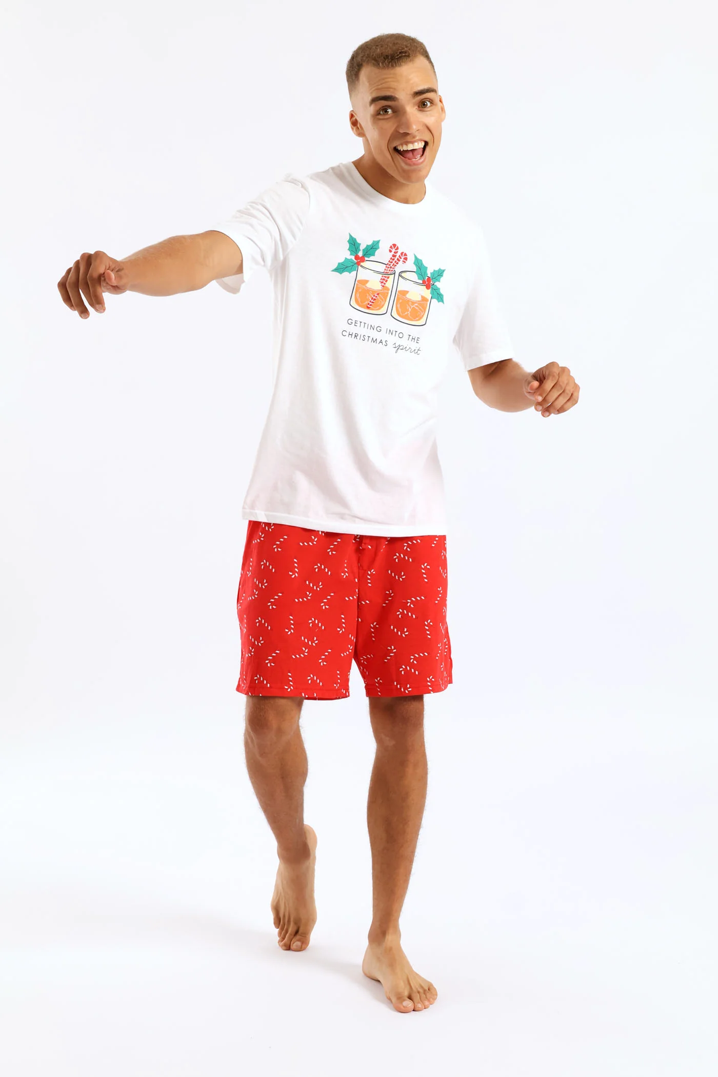 Christmas Knit Shorts - Red/White - Image 2