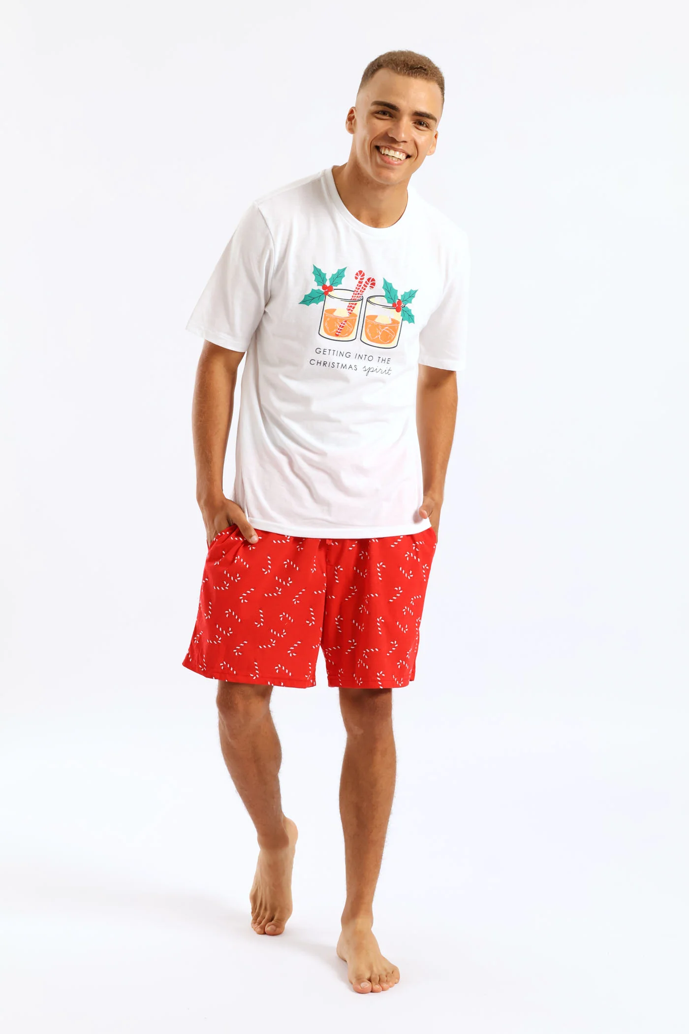 Christmas Print Knit Tee - White - Image 2
