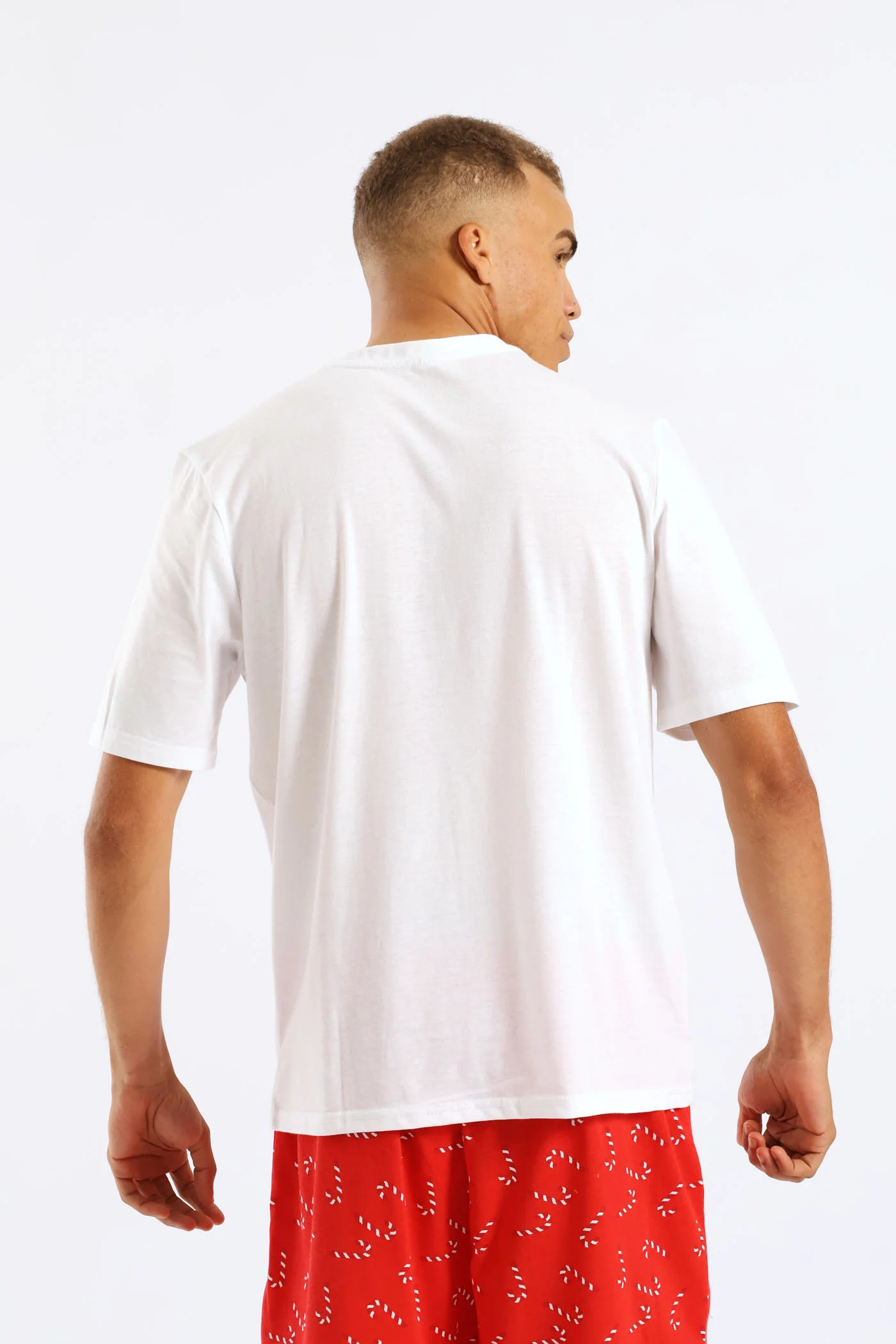 Christmas Print Knit Tee - White - Image 4