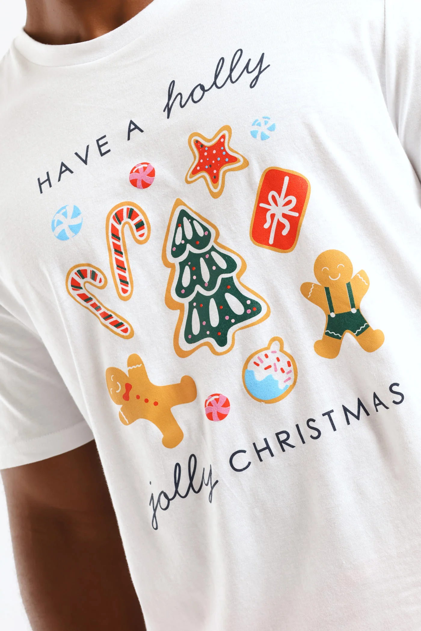 Christmas Print Tee - White - Image 2