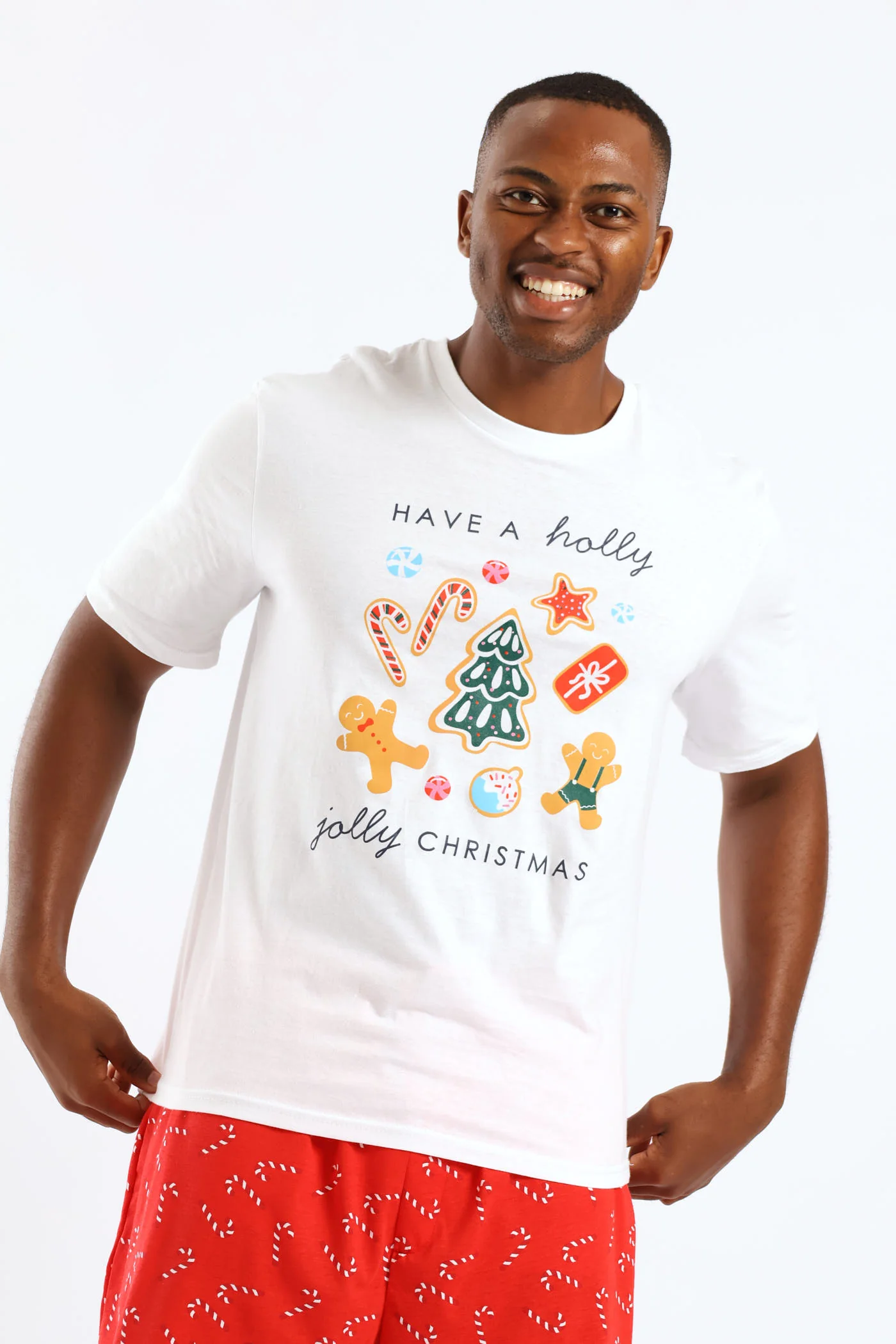 Christmas Print Tee - White - Image 3