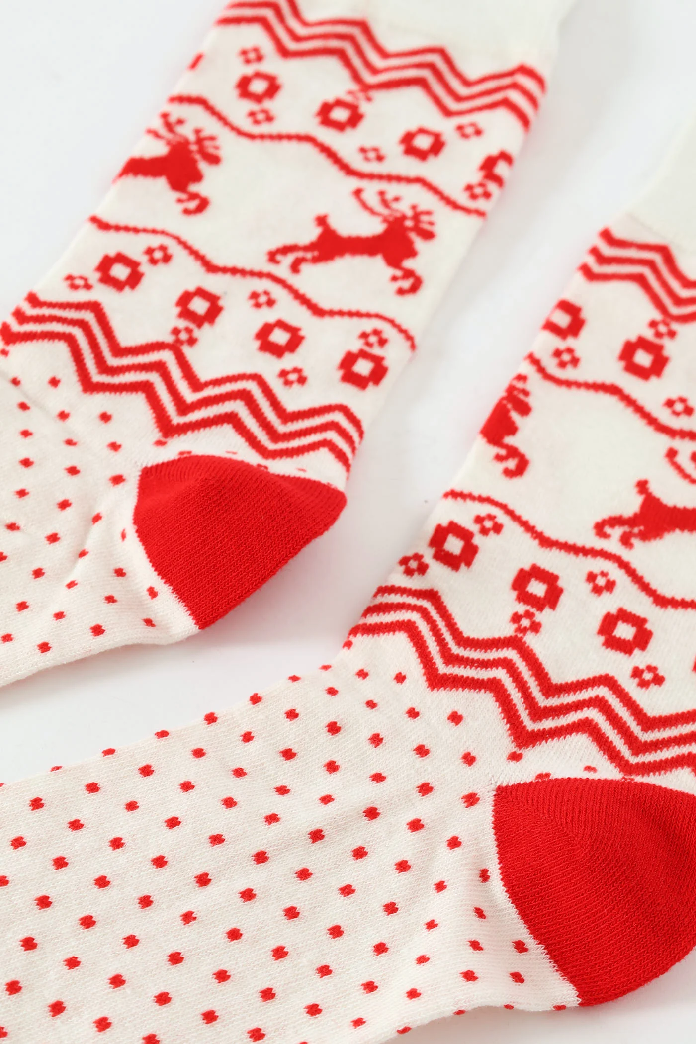 Christmas Socks - Cream/Red - Image 2