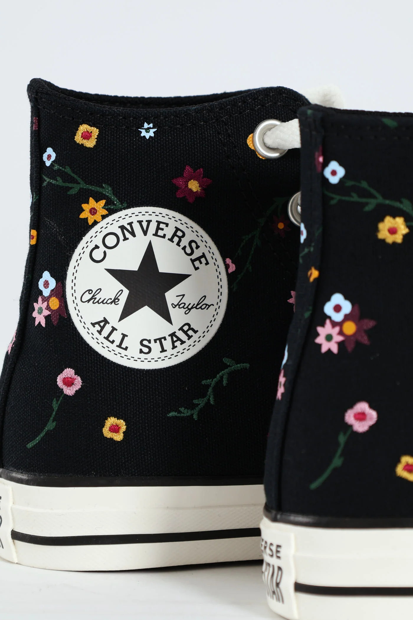 Chuck Taylor All Star Embroidered Floral Sneaker - Black - Image 2