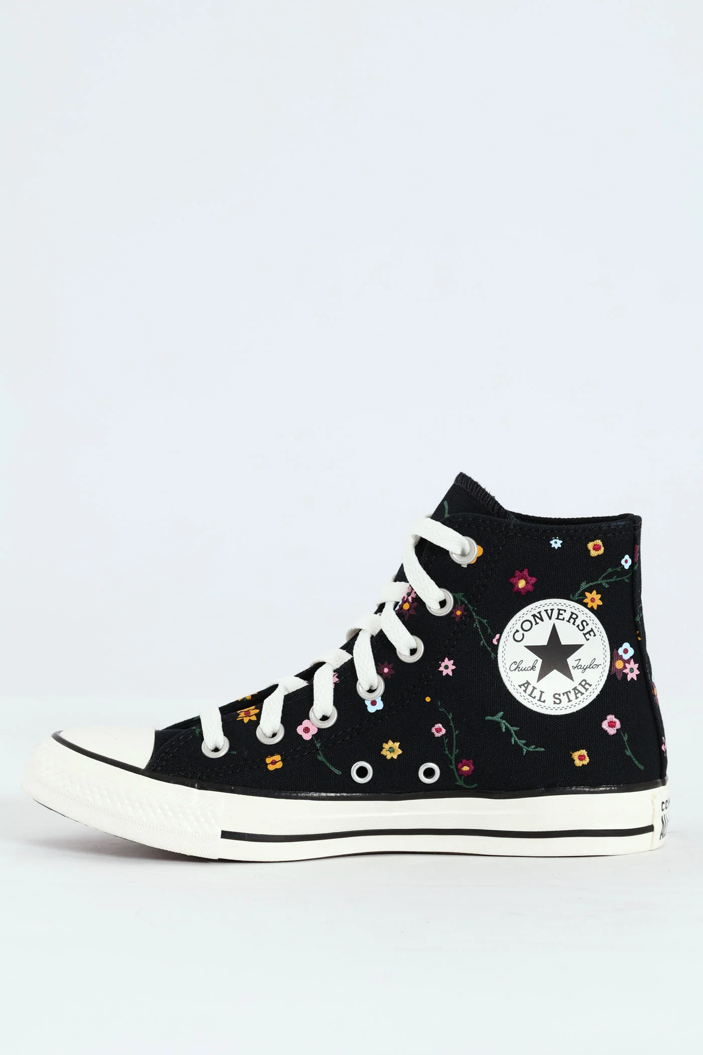 Chuck Taylor All Star Embroidered Floral Sneaker - Black - Image 6