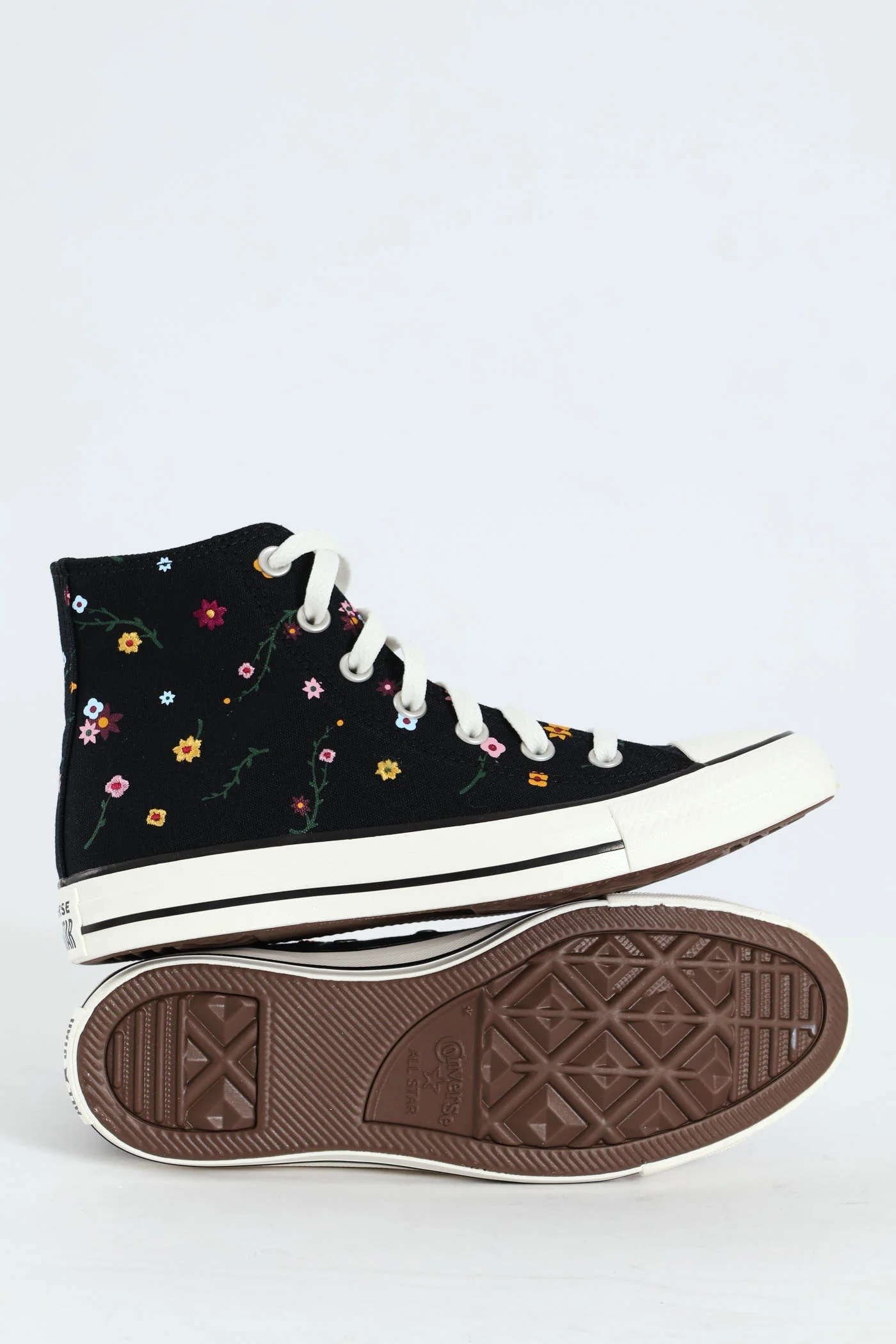Chuck Taylor All Star Embroidered Floral Sneaker - Black - Image 7