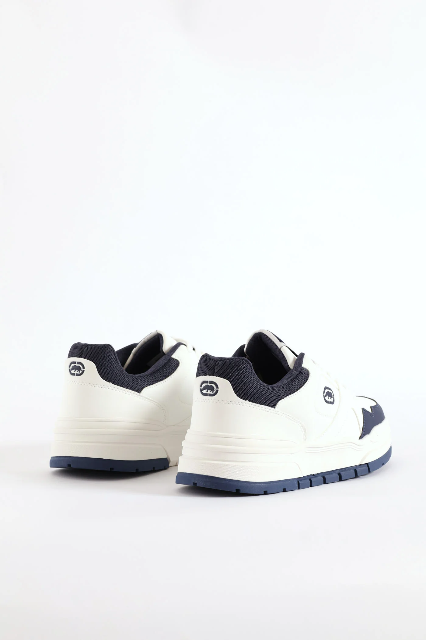 Chunky Lace Up Sneaker - White/Navy - Image 2
