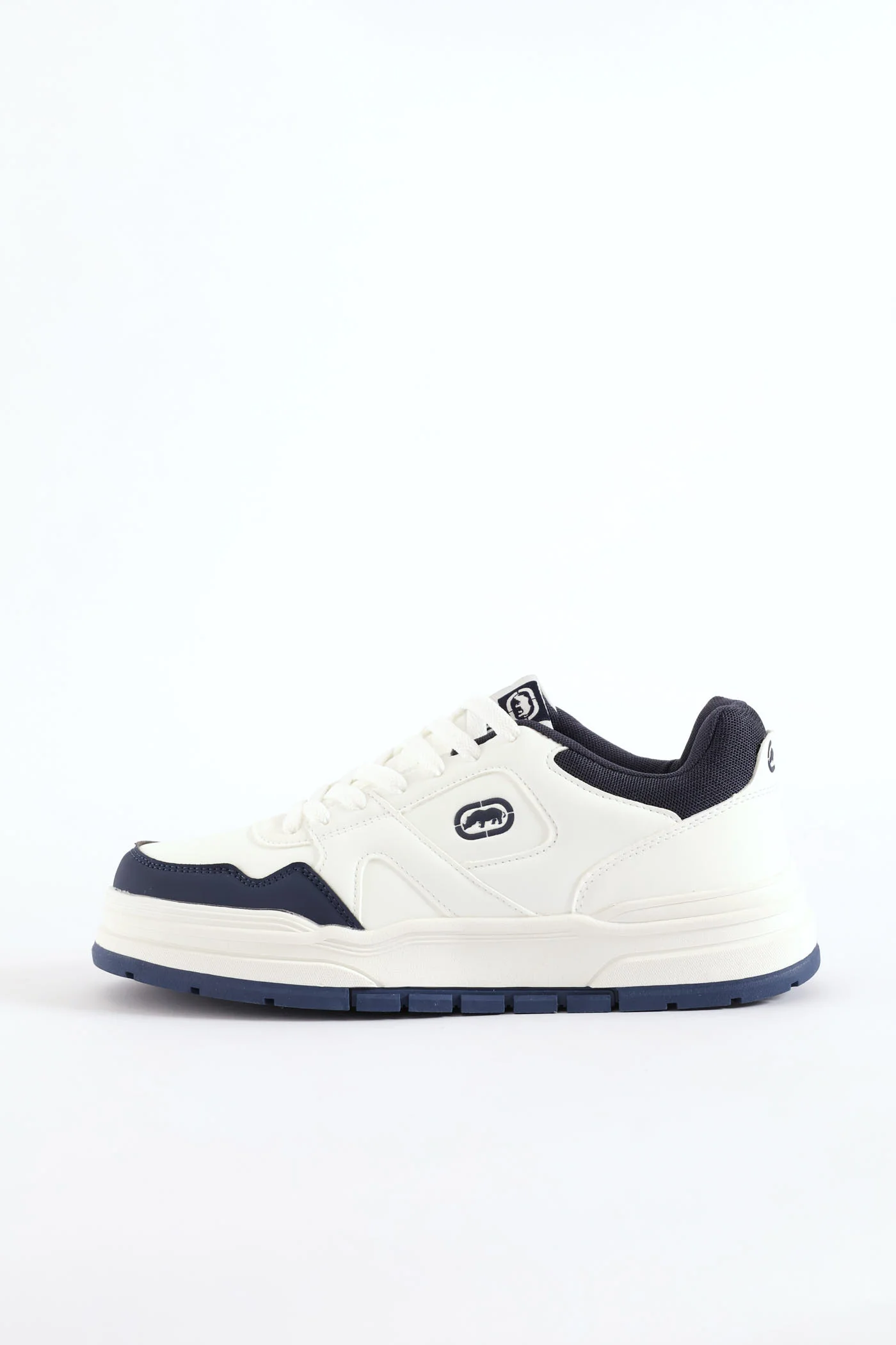Chunky Lace Up Sneaker - White/Navy - Image 5
