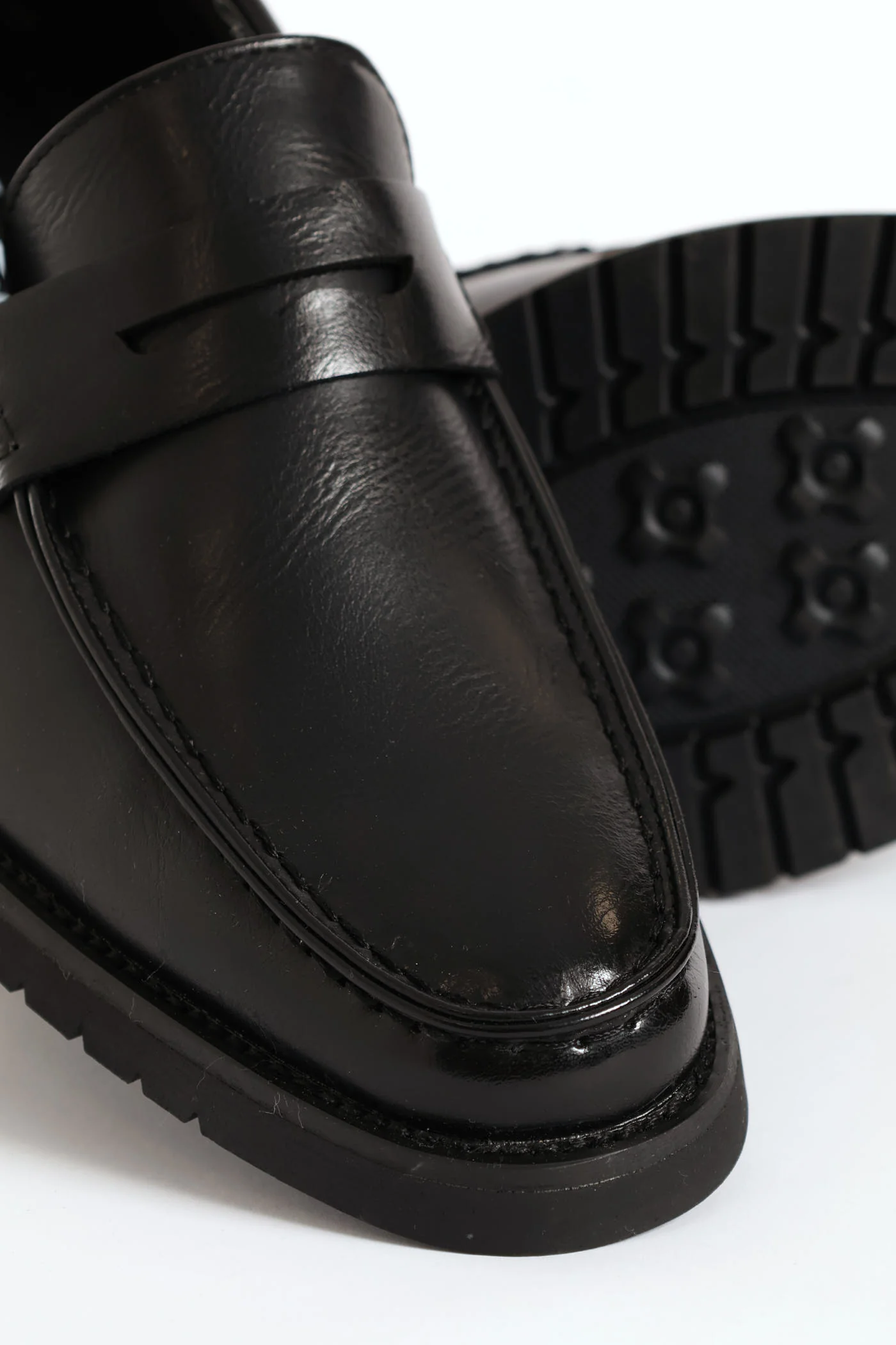 Chunky Sole Penny Moccasin Loafer - Black - Image 6