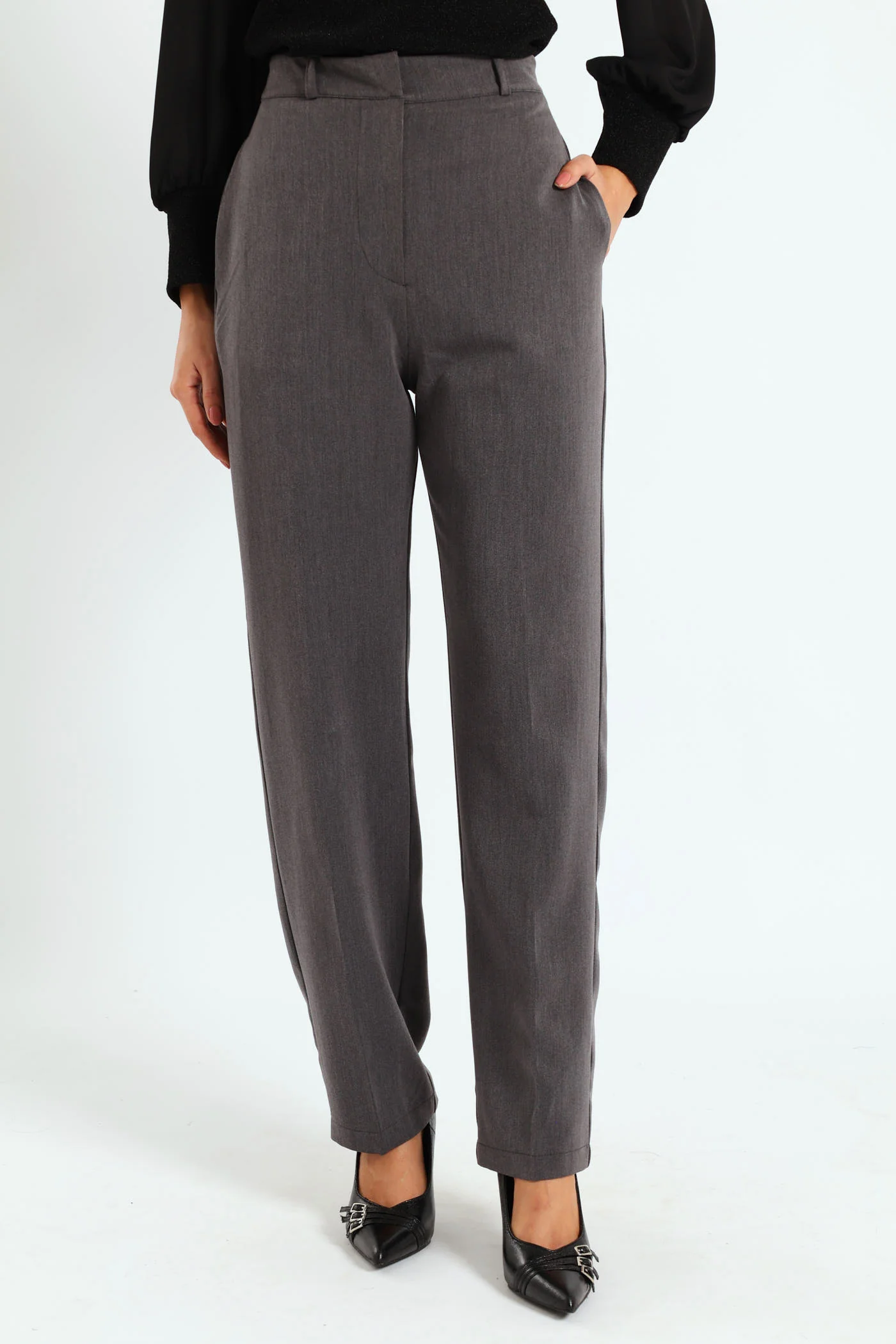 Cigarette Tailored Pants - Grey - Image 2