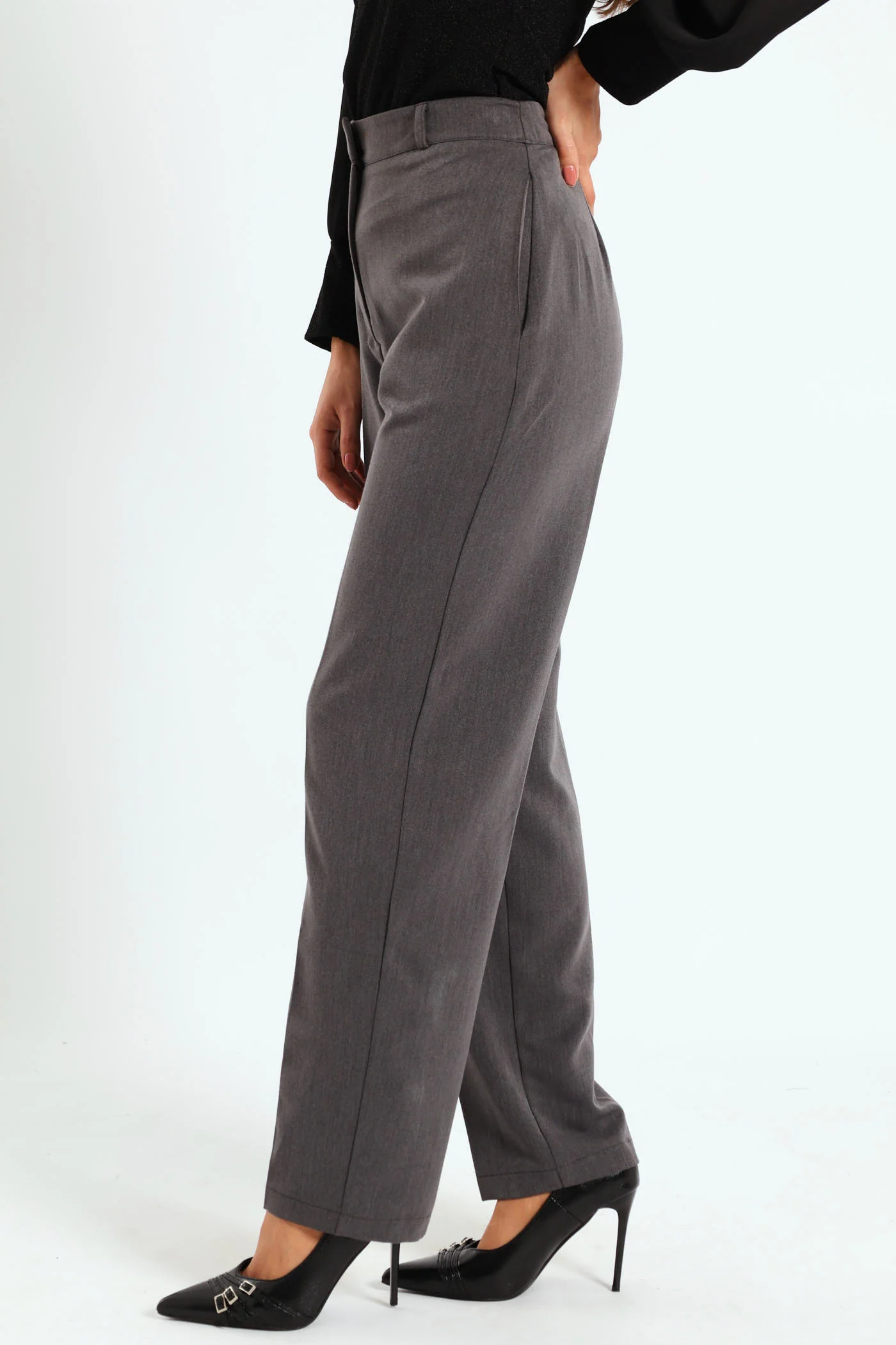 Cigarette Tailored Pants - Grey - Image 3