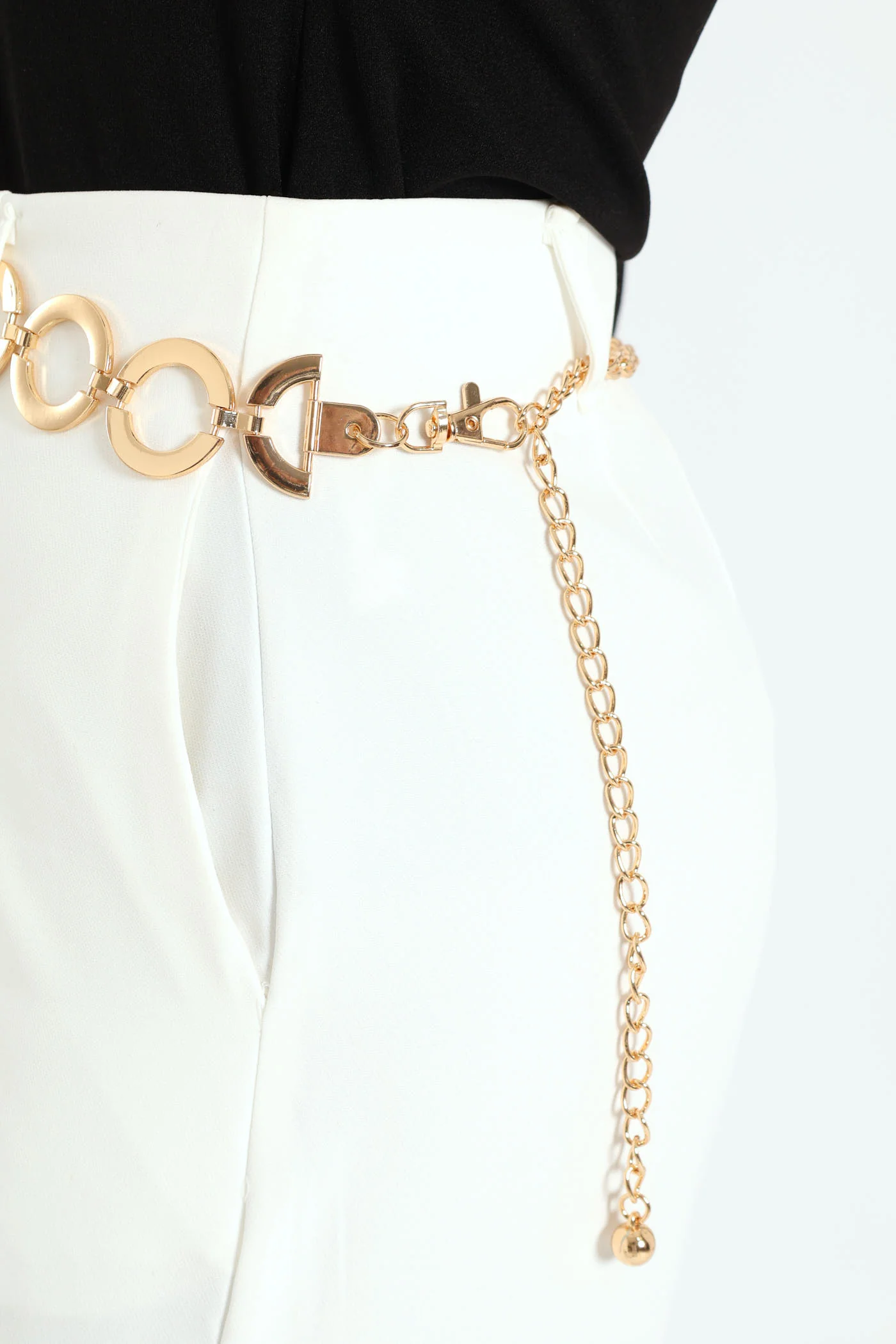 Circle Link Chain Belt - Gold - Image 2