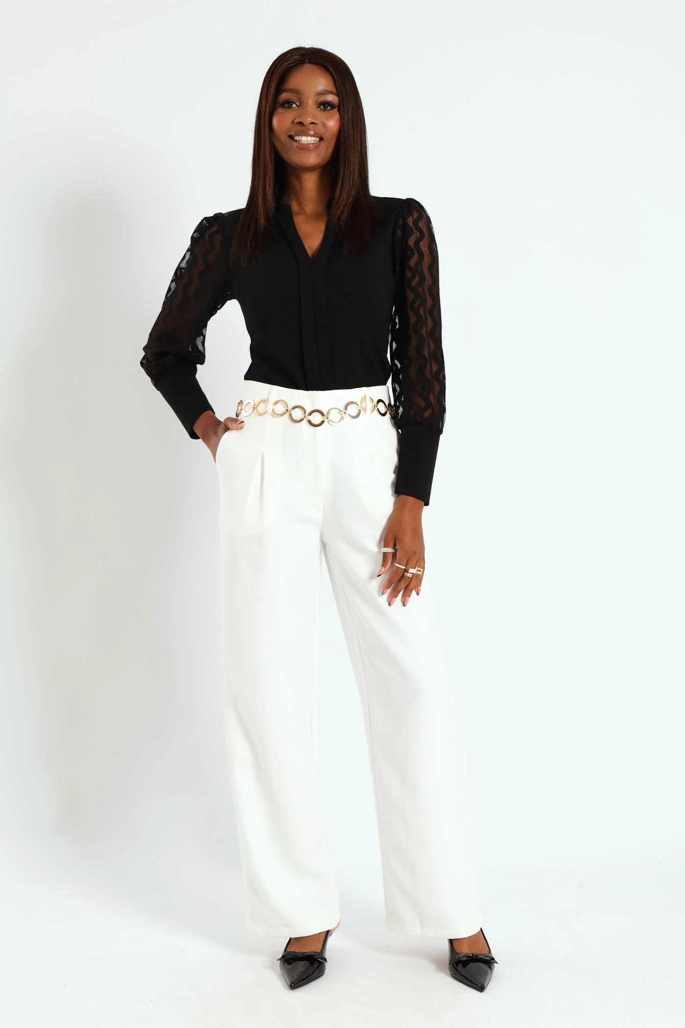Circle Link Chain Belt - Gold - Image 4