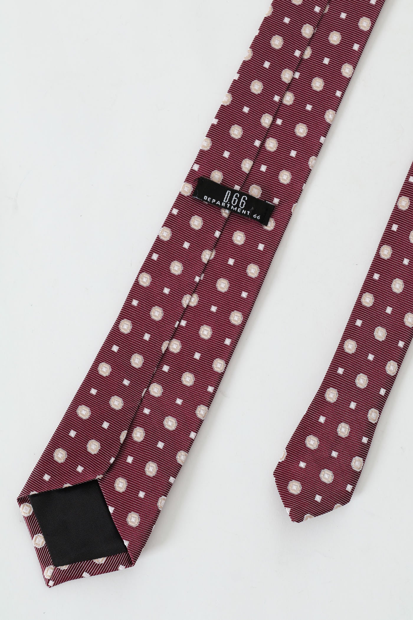 Circle Pattern Tie - Burgundy - Image 2