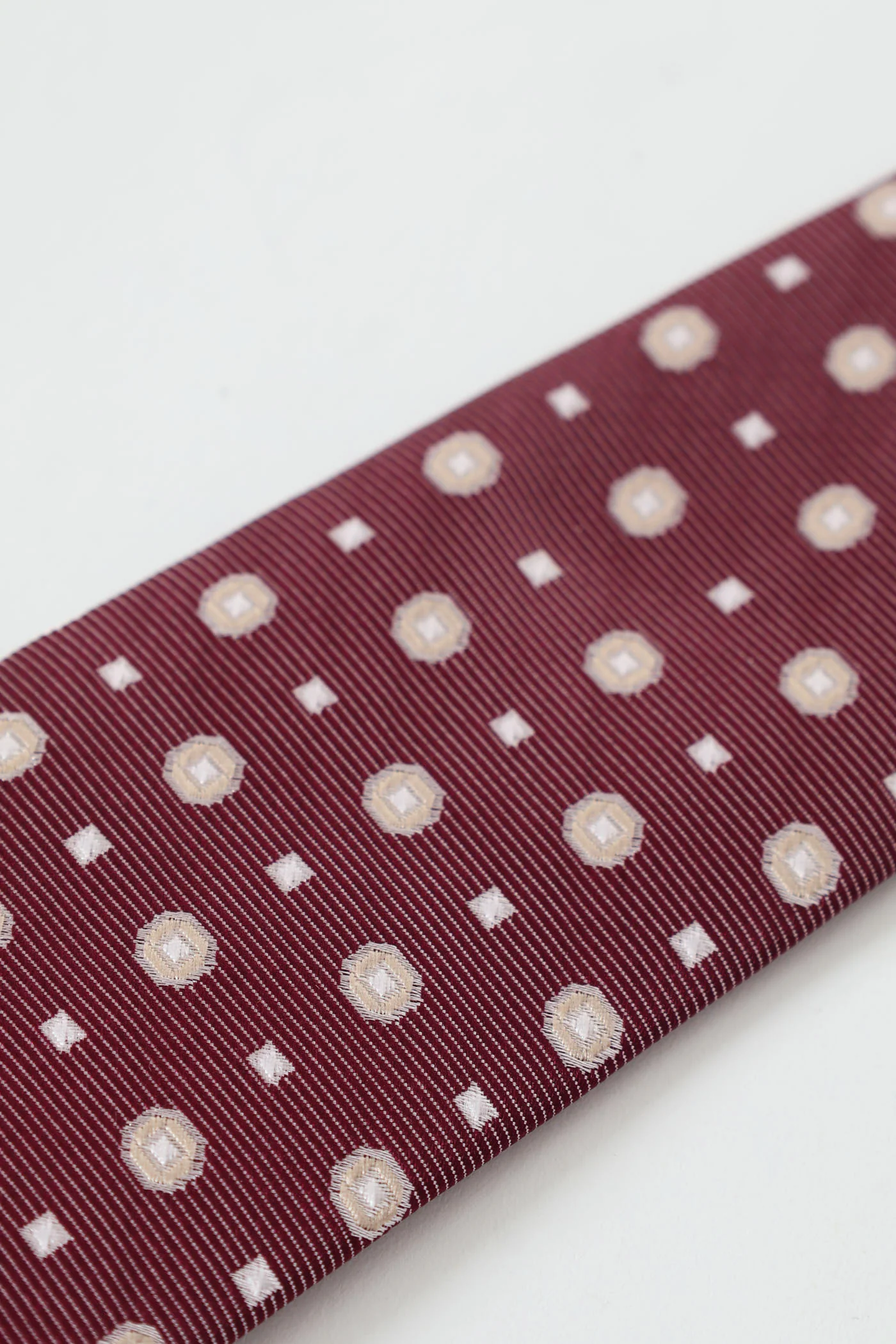 Circle Pattern Tie - Burgundy - Image 3
