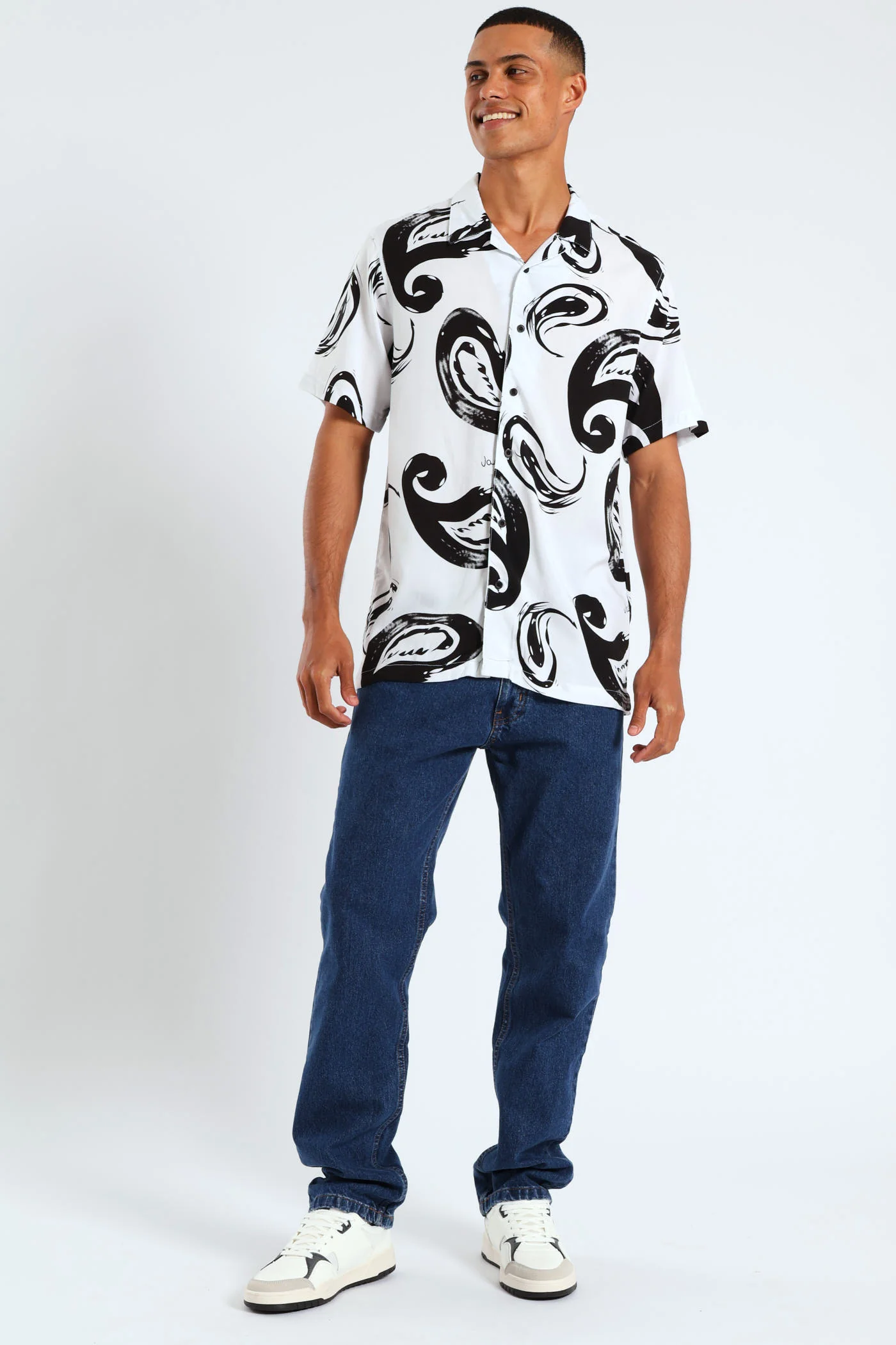 Circual Print Viscose Shirt - Ecru - Image 2