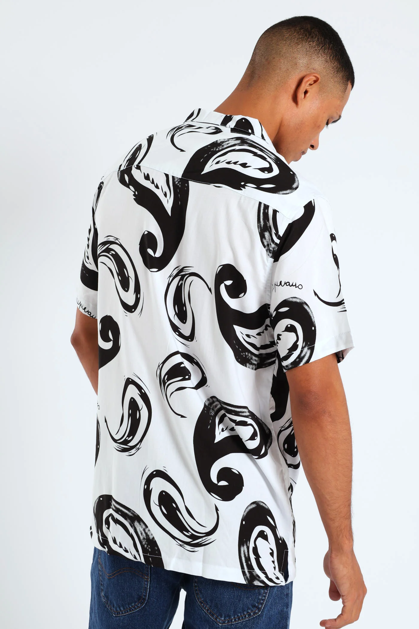 Circual Print Viscose Shirt - Ecru - Image 5