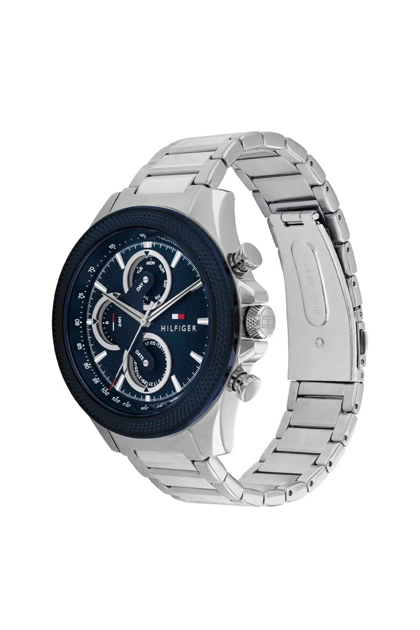 Clark Mens Stainless Steel Quartz Watch - Silver - Image 3