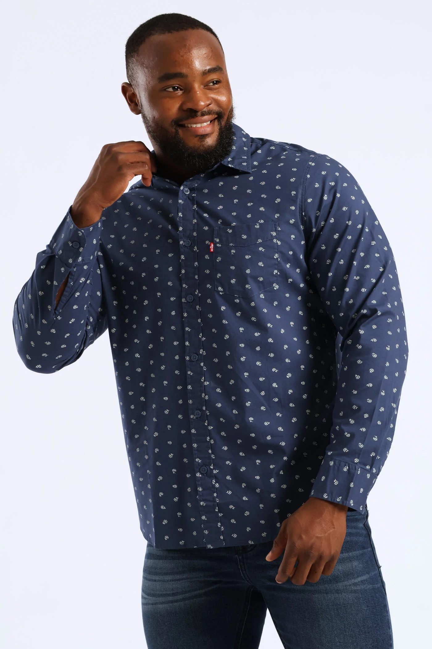 Classic 1 Pocket Shirt - Navy - Image 2