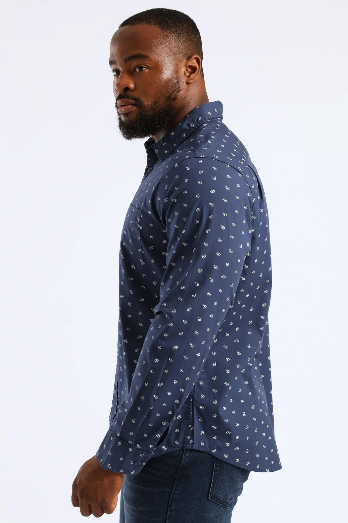 Classic 1 Pocket Shirt - Navy - Image 3