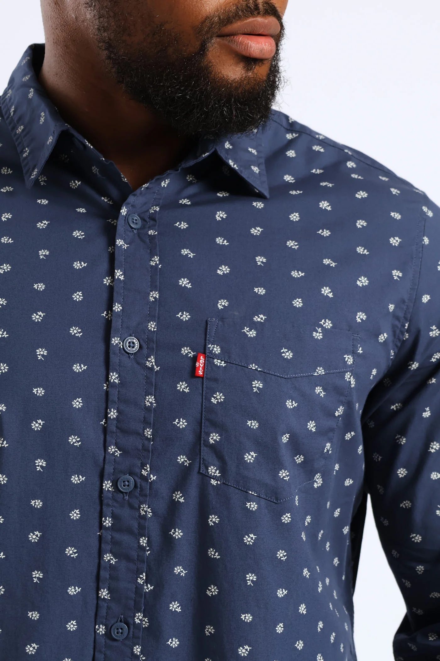 Classic 1 Pocket Shirt - Navy - Image 5