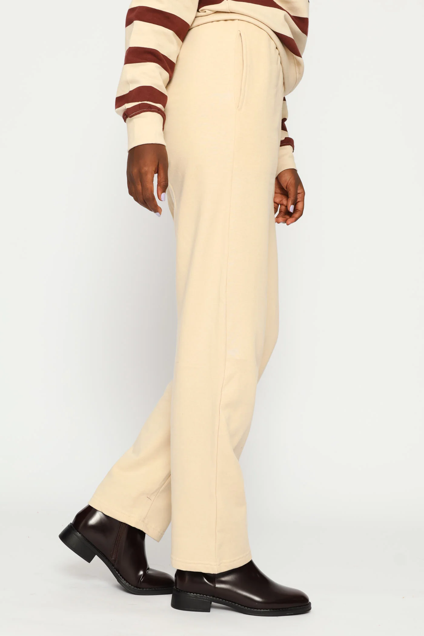 Classic Cotton Wide Leg Pant - Fawn - Image 3