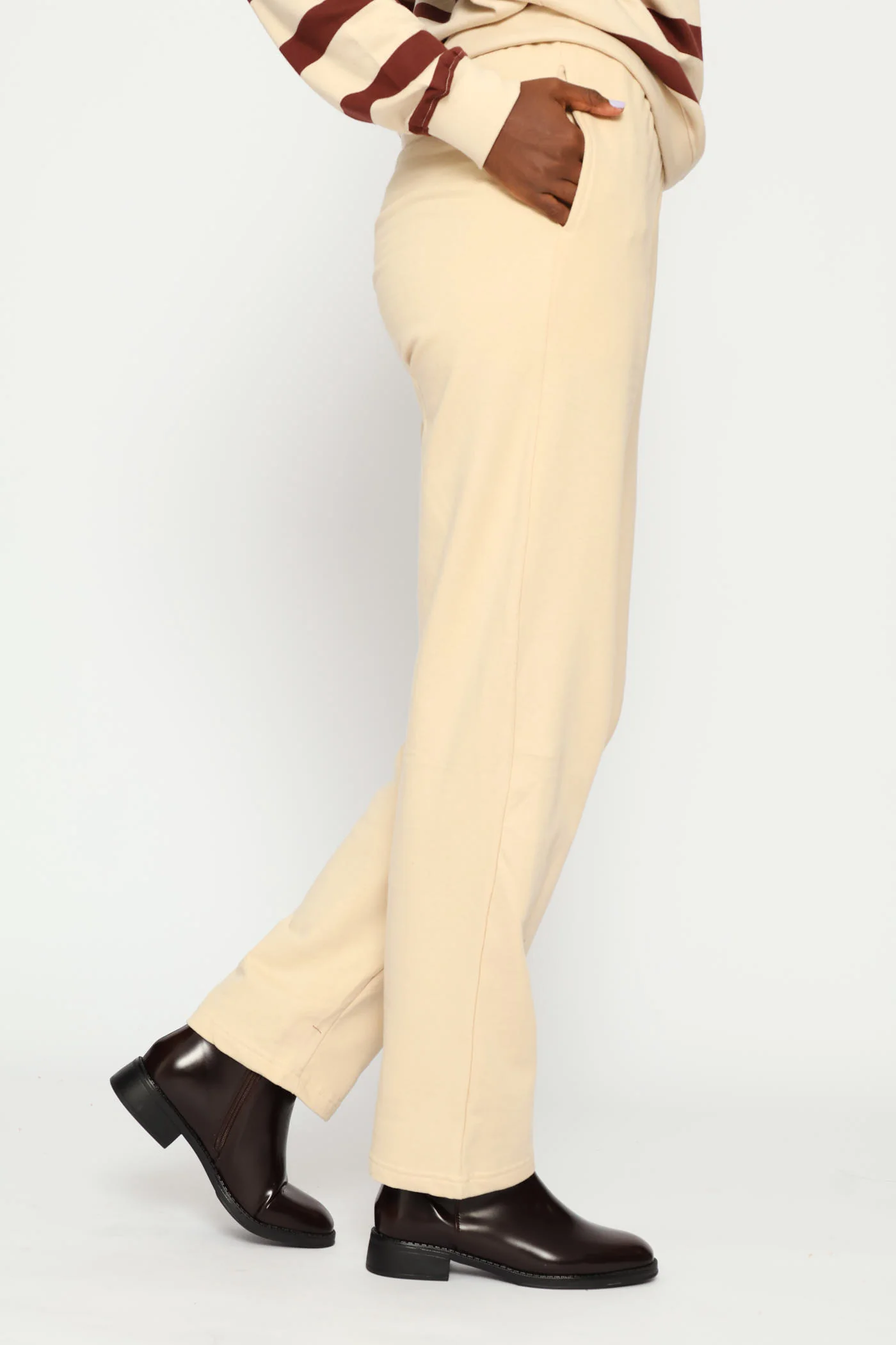 Classic Cotton Wide Leg Pant - Fawn - Image 5