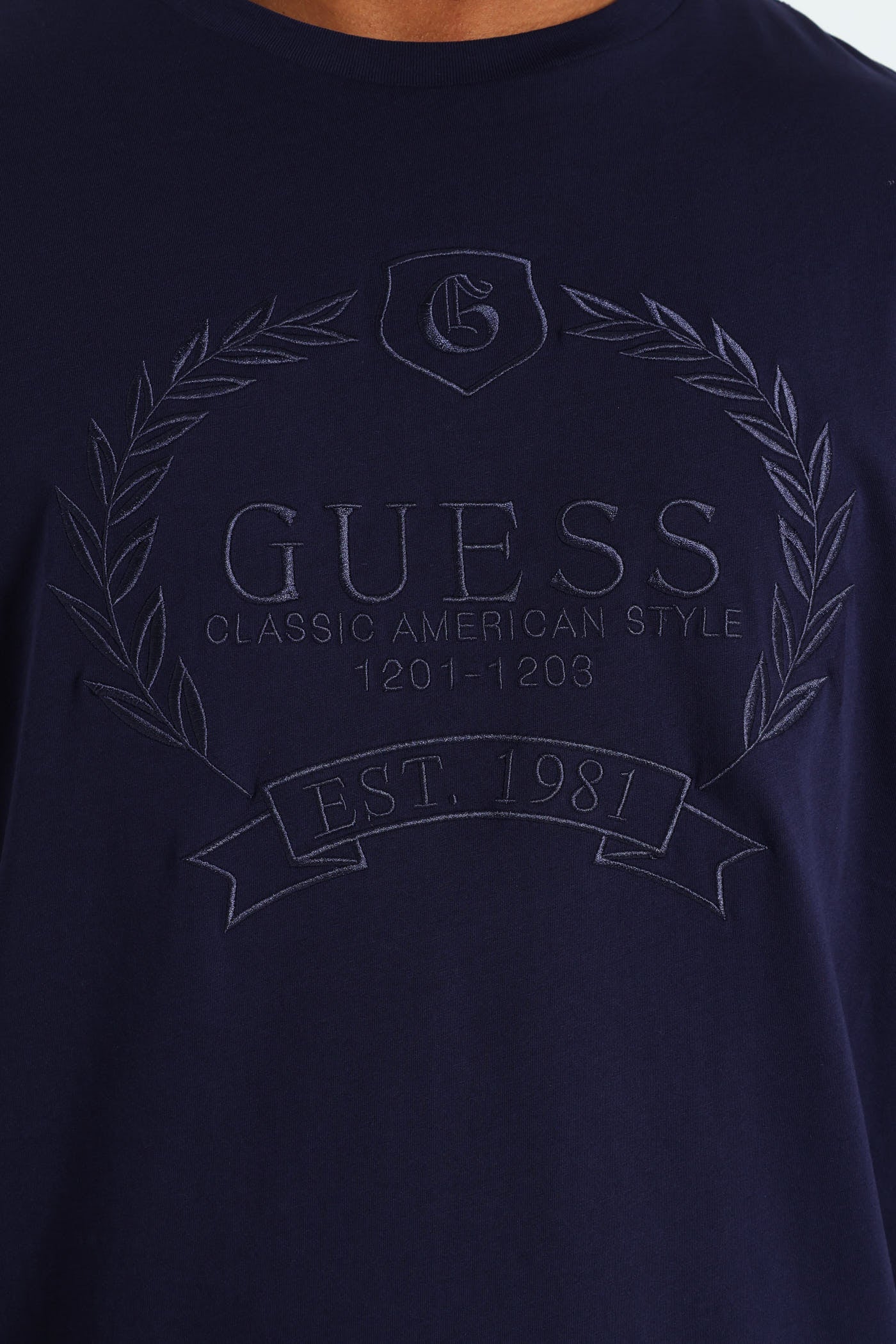 Classic Crest Logo Tee - Navy - Image 4