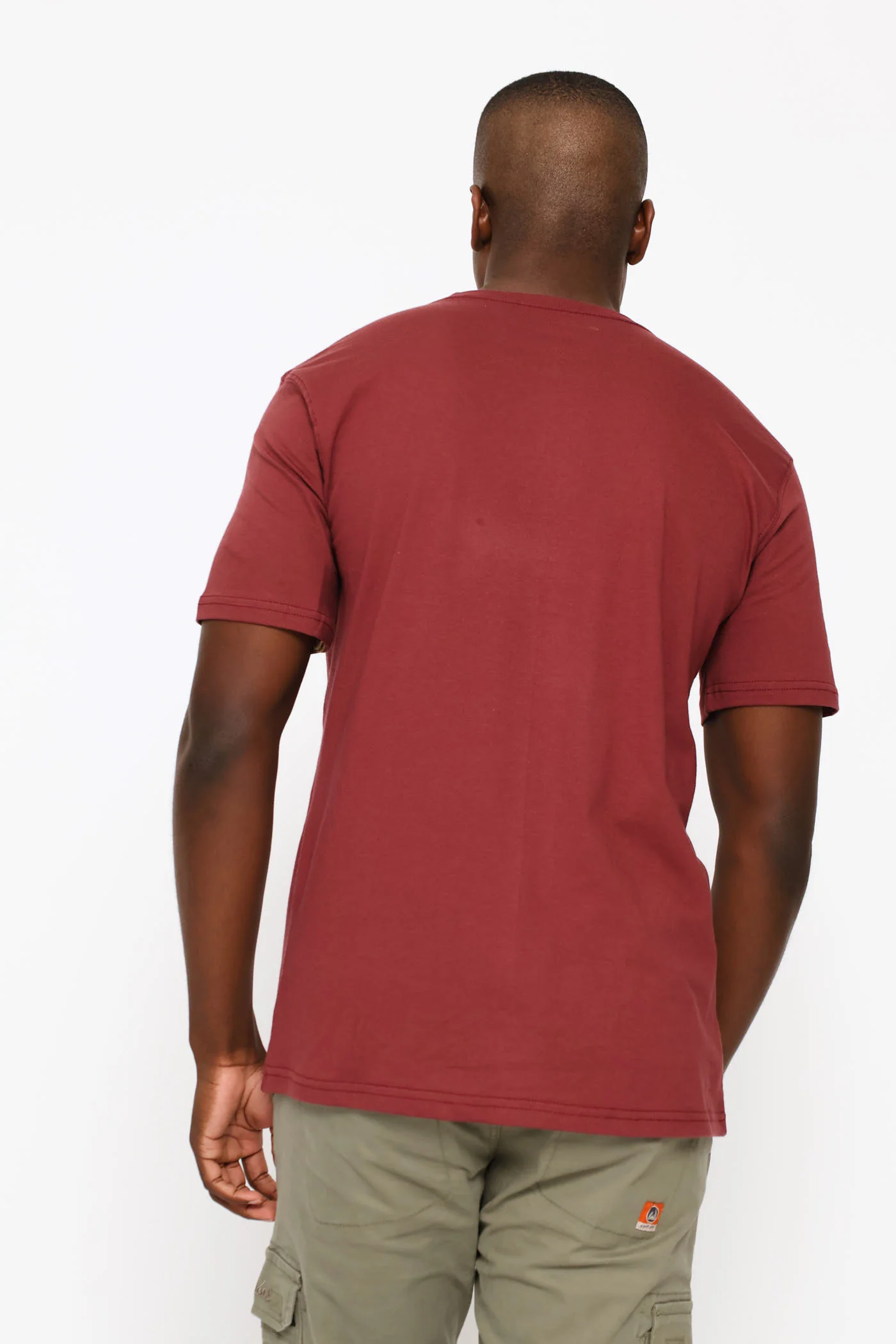 Classic Fit Distressed Logo Tee - Oxblood - Image 4