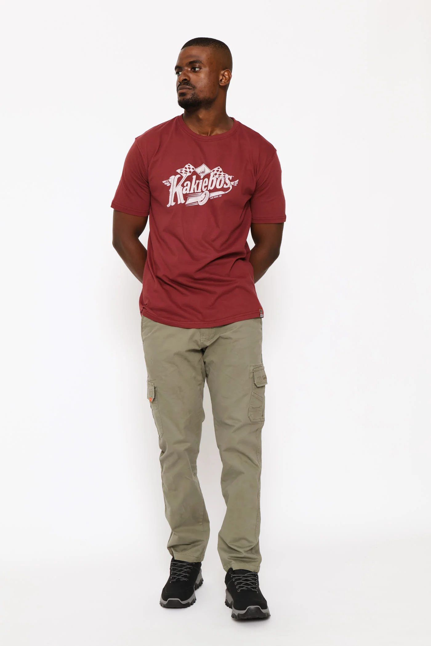 Classic Fit Distressed Logo Tee - Oxblood - Image 5