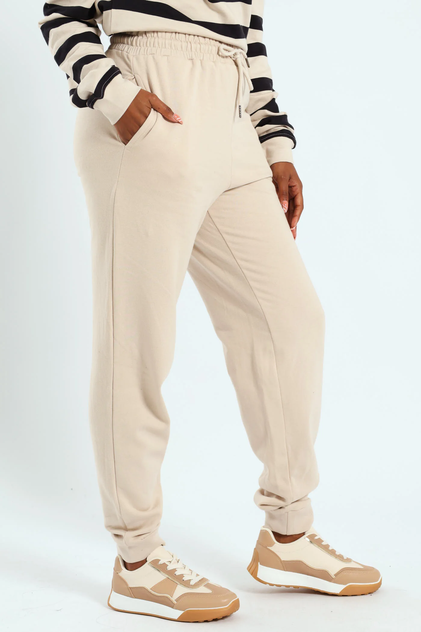 Classic Fleece Cotton Jogger - Ivory - Image 4