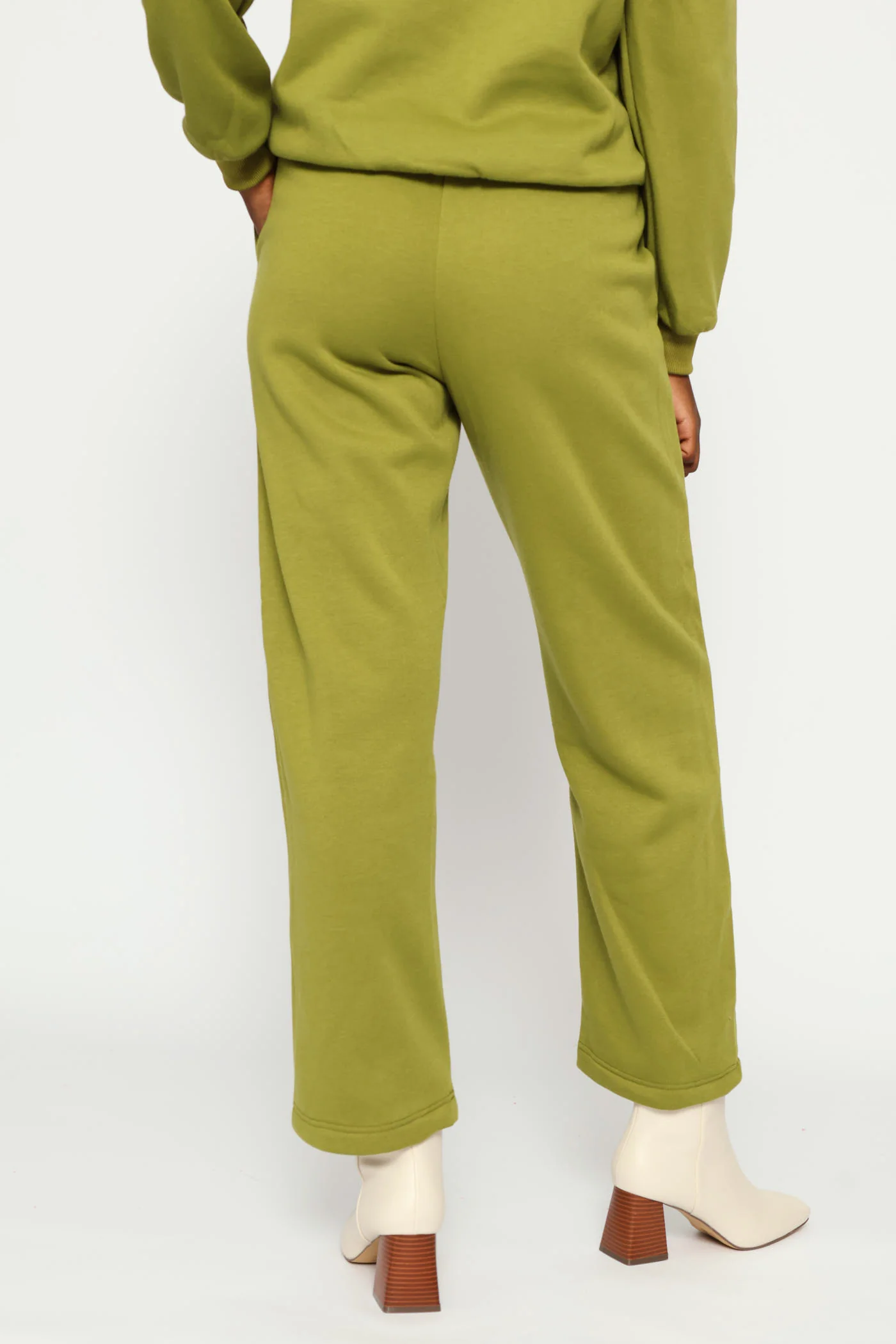 Classic Fleece Wide Leg Pant - Chartreuse - Image 4