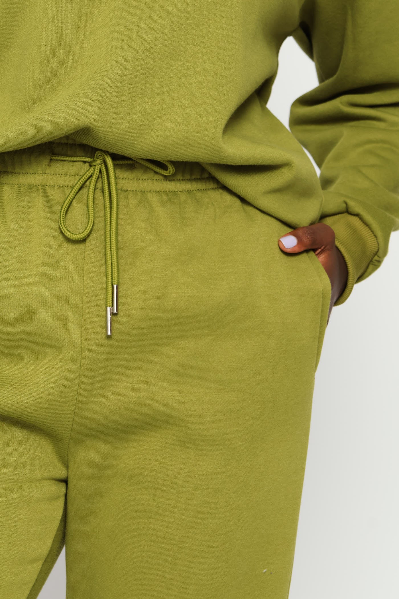 Classic Fleece Wide Leg Pant - Chartreuse - Image 5