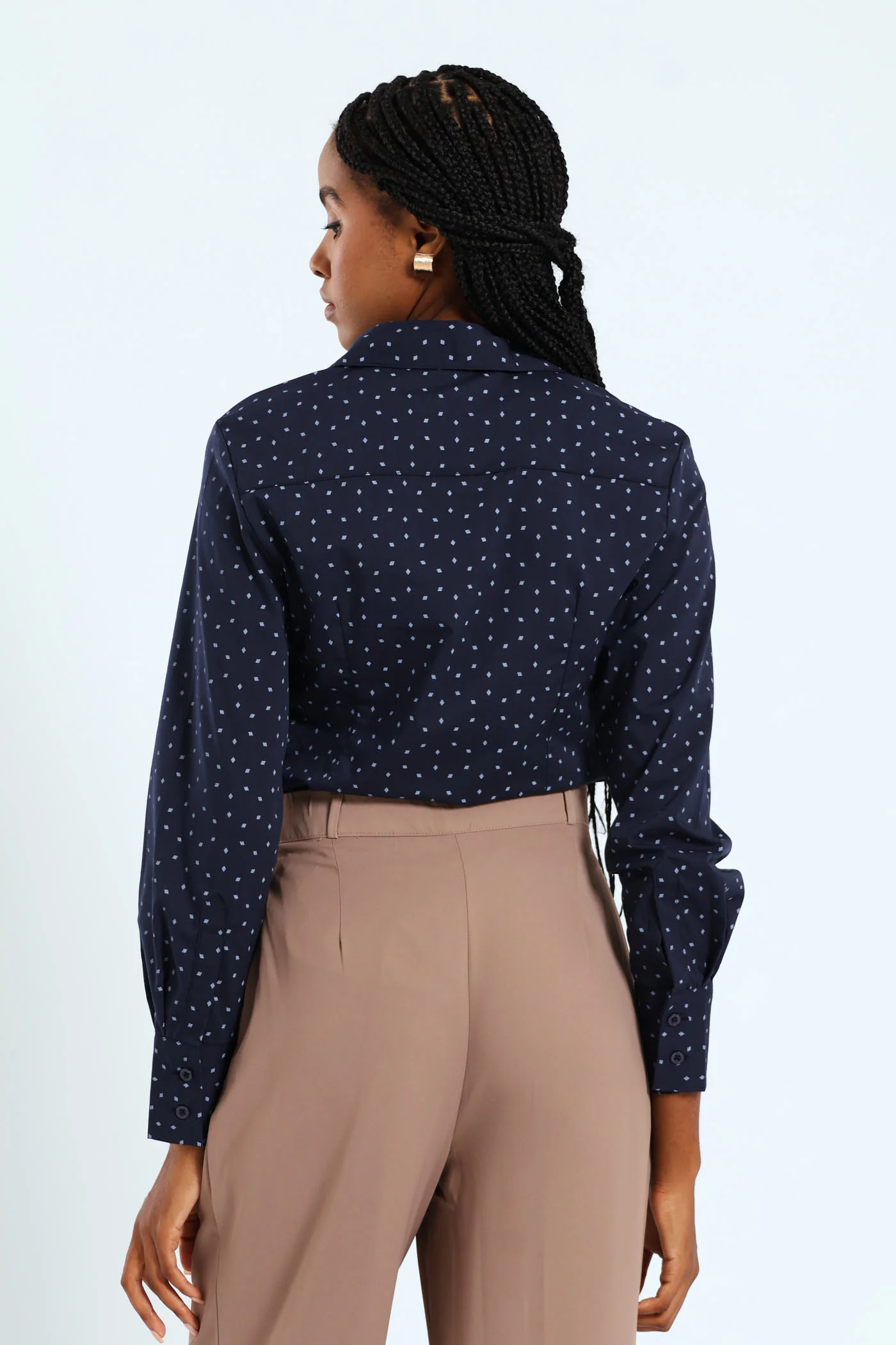 Classic Formal Geo Shirt - Navy/Blue - Image 4