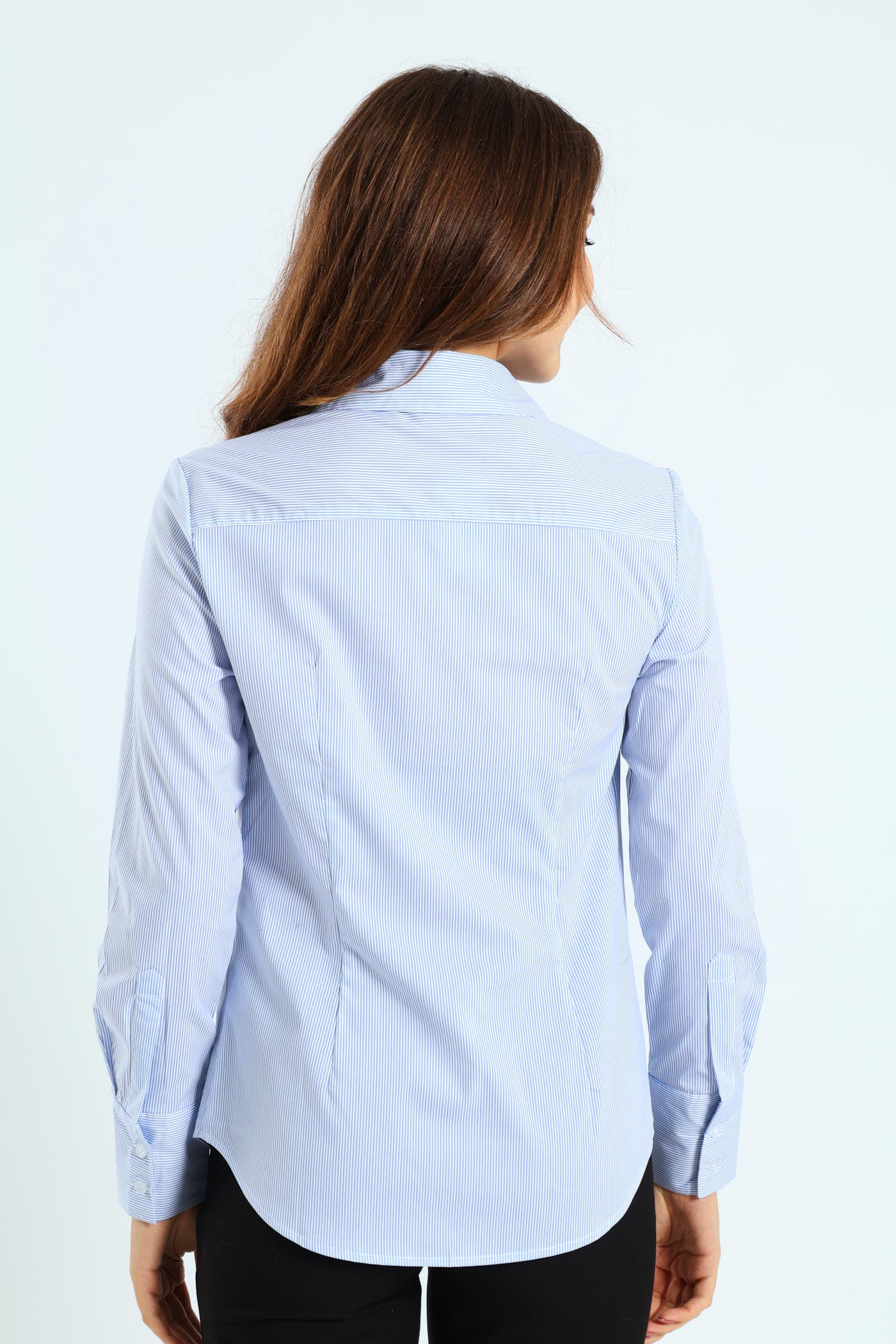 Classic Formal Stripe Shirt - Light Blue - Image 4