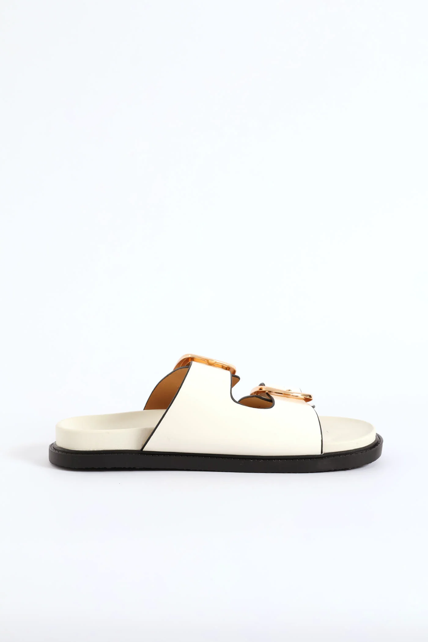 Classic Gold Double Buckle Slide - Off White - Image 3