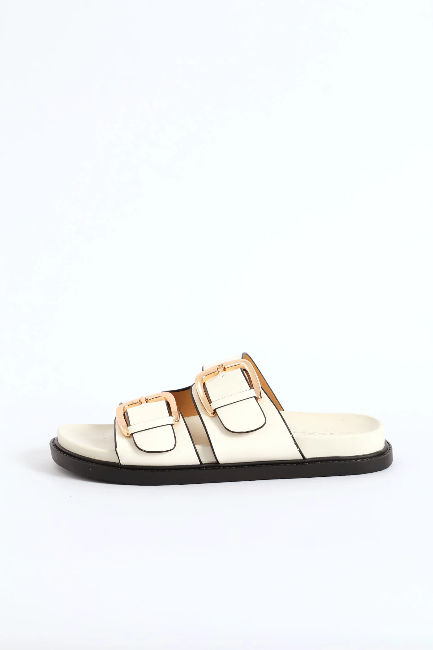 Classic Gold Double Buckle Slide - Off White - Image 4
