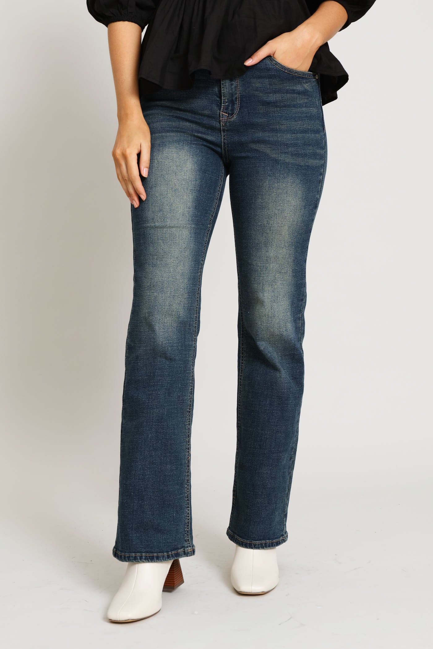 Classic Hi-Rise Boot Leg Denim - Tea Stain - Image 2