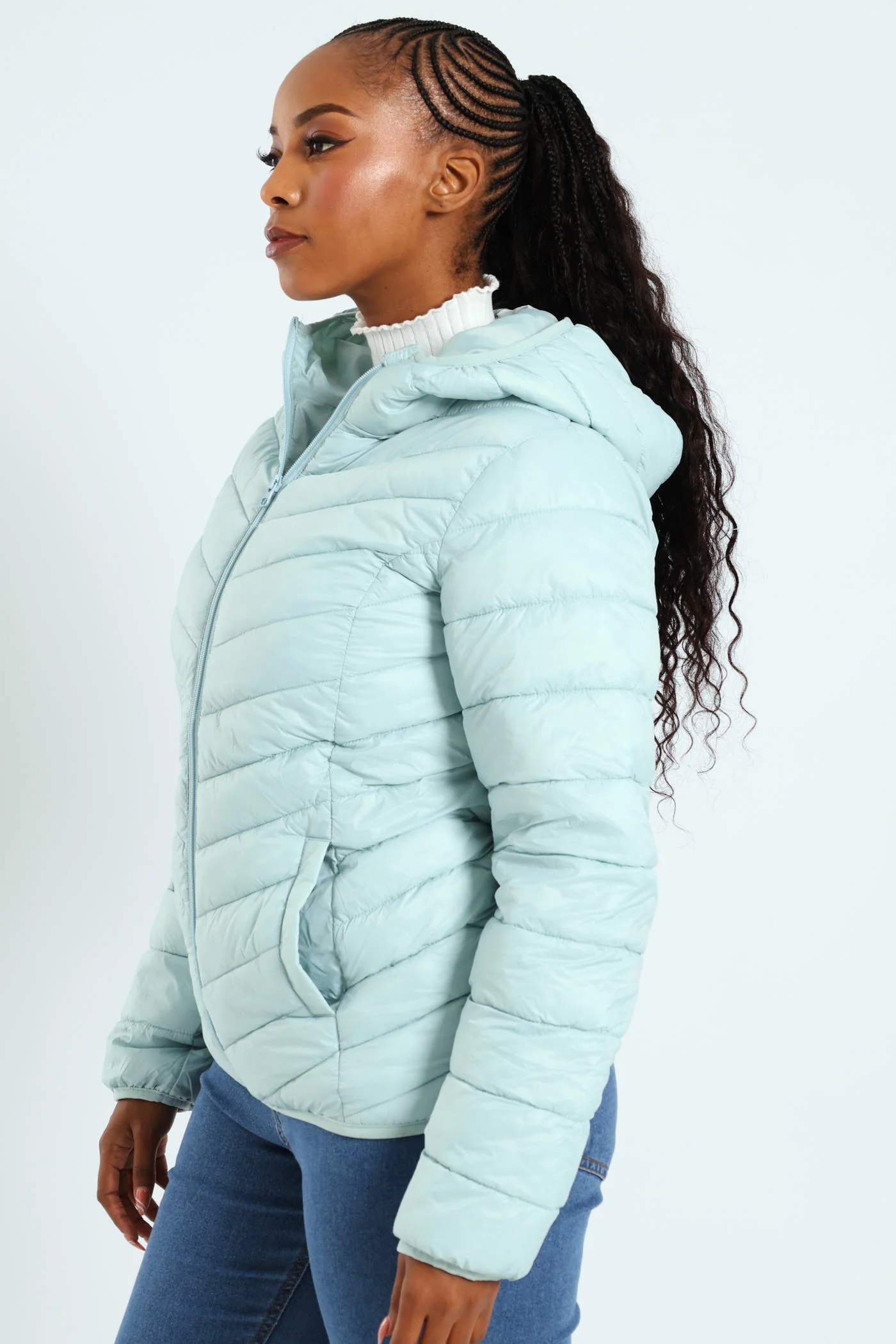 Classic Hooded Puffer - Duck Egg - Image 3