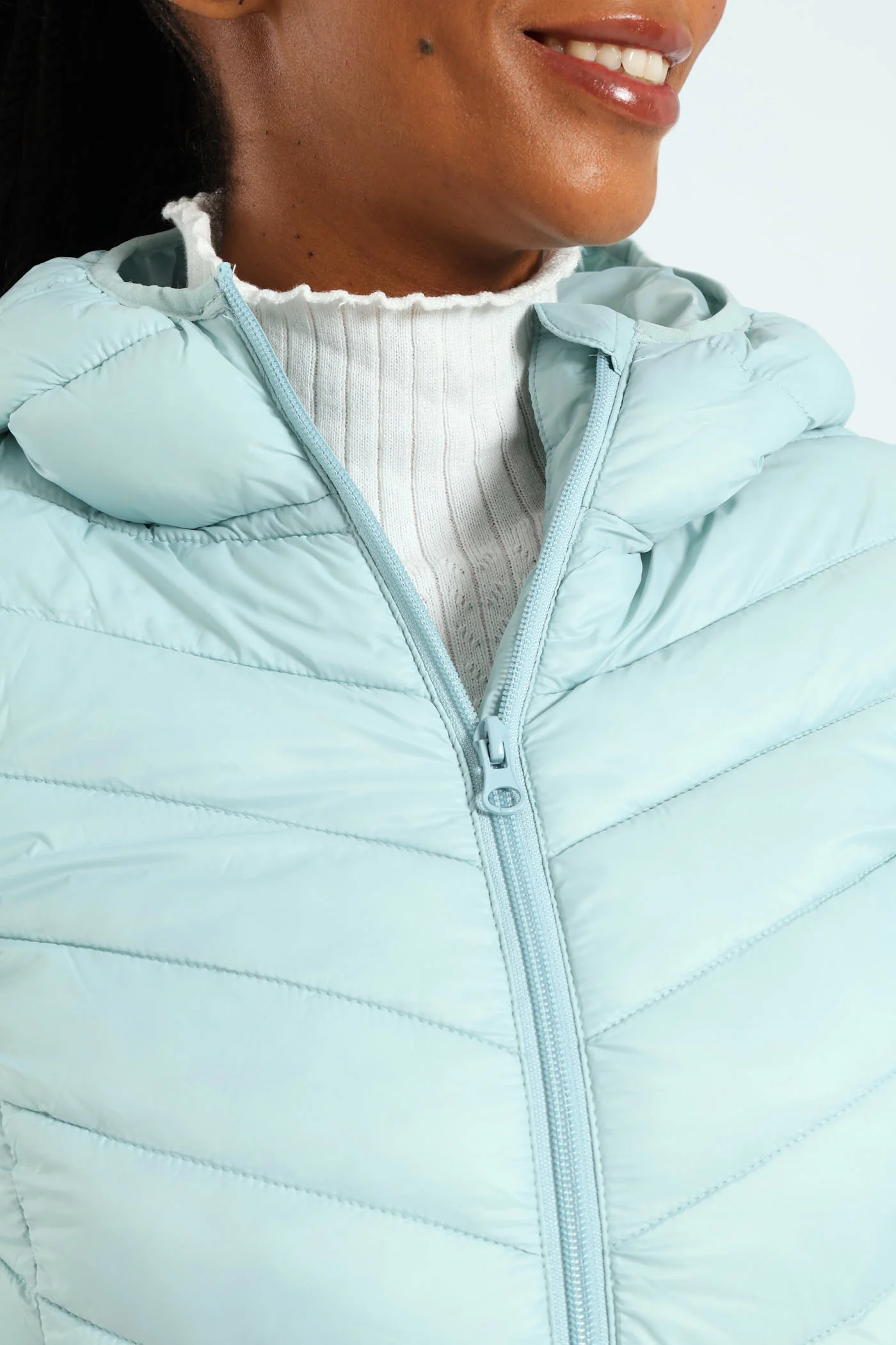 Classic Hooded Puffer - Duck Egg - Image 5