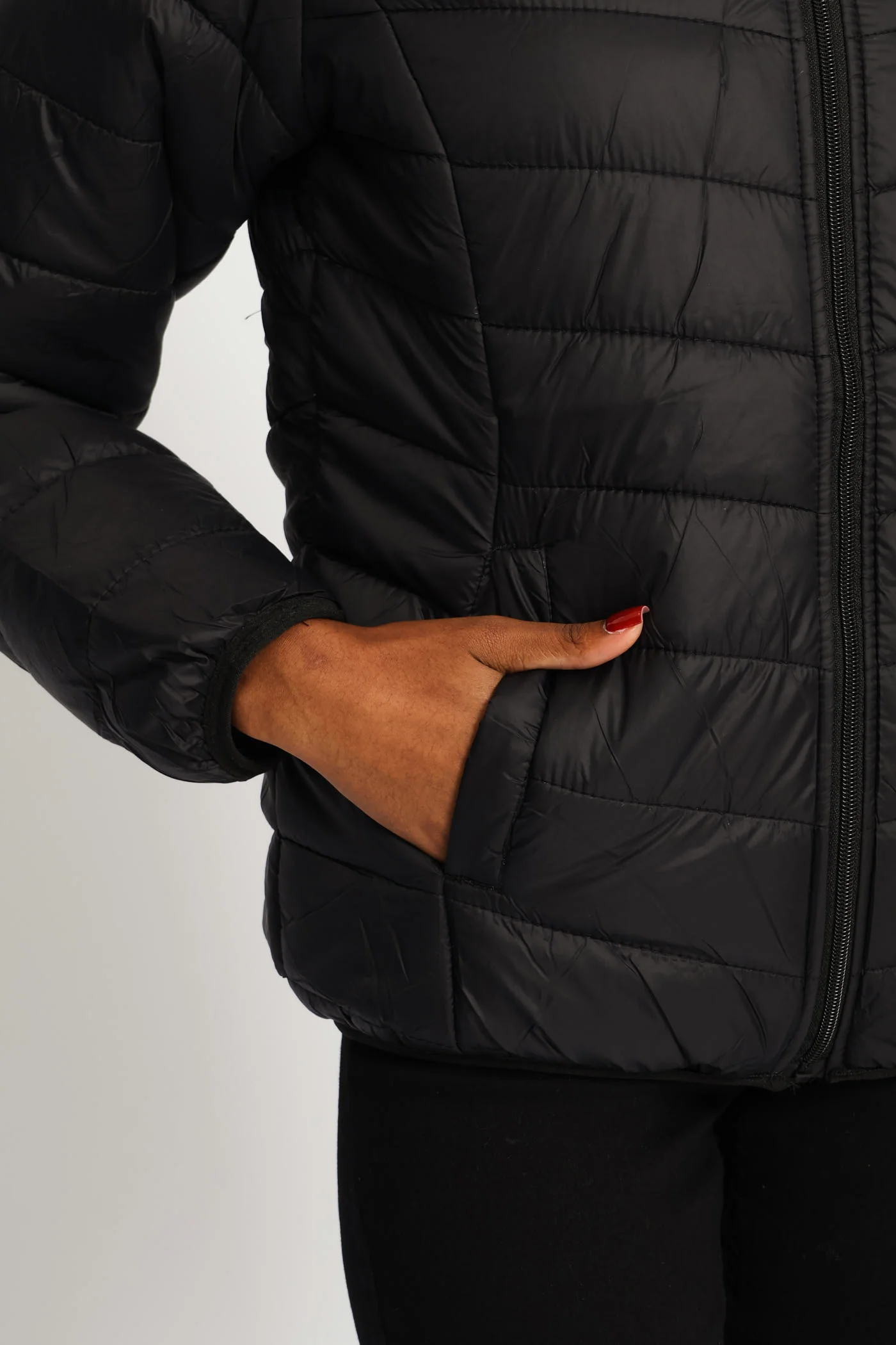 Classic Hooded Puffer Jacket - Black - Image 4