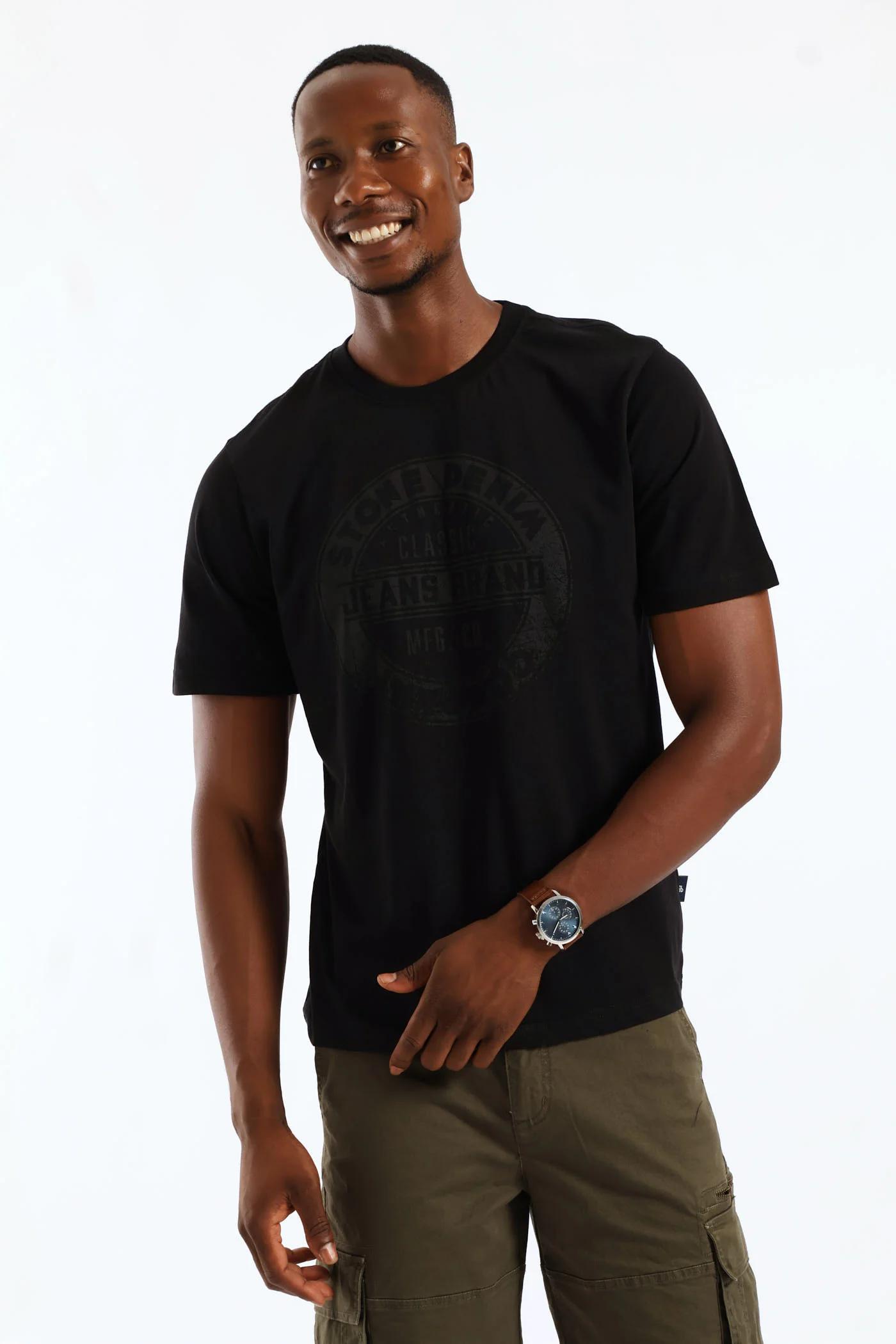 Classic Jeans Brand Tee - Black - Image 3