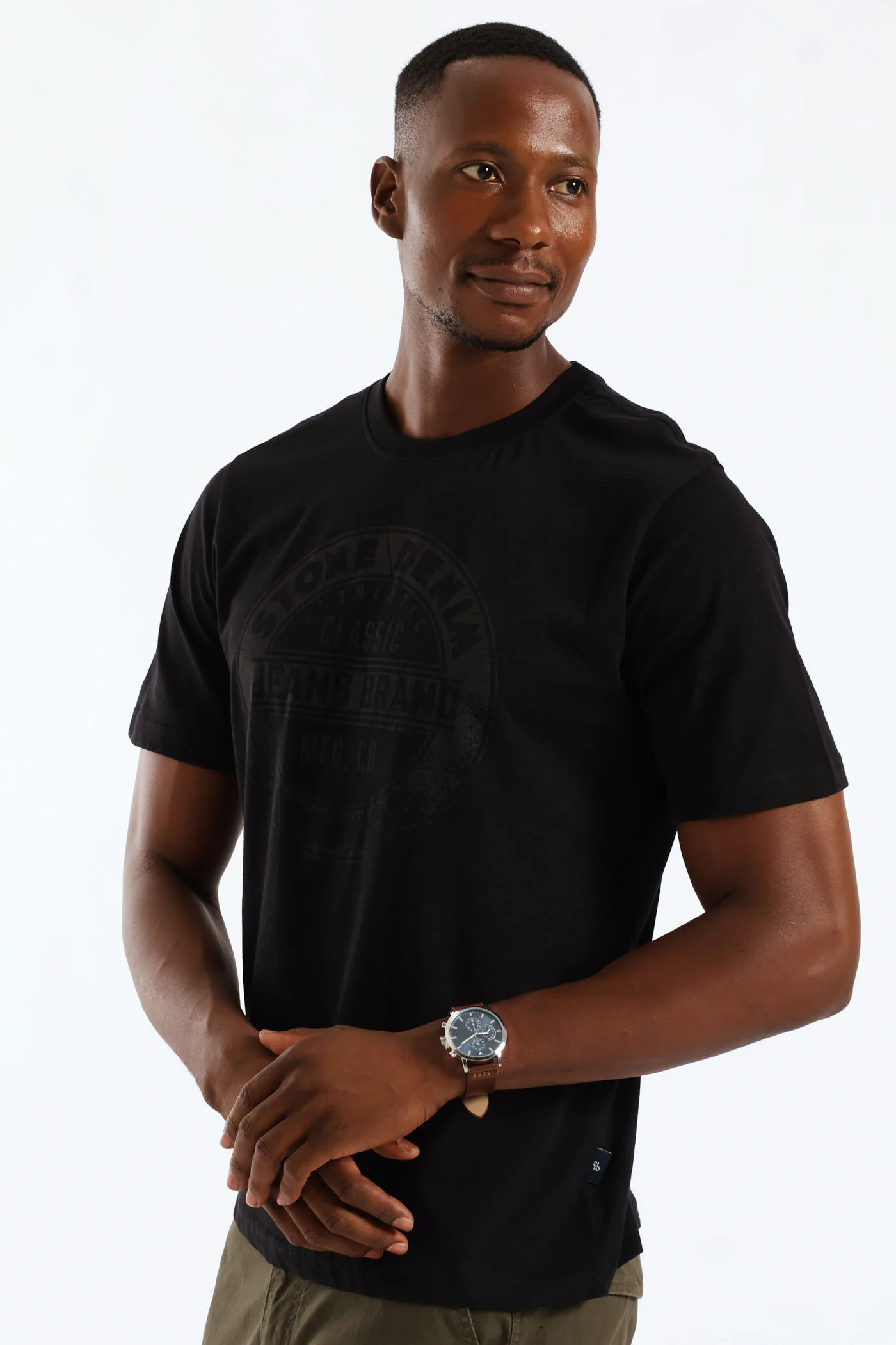 Classic Jeans Brand Tee - Black - Image 4