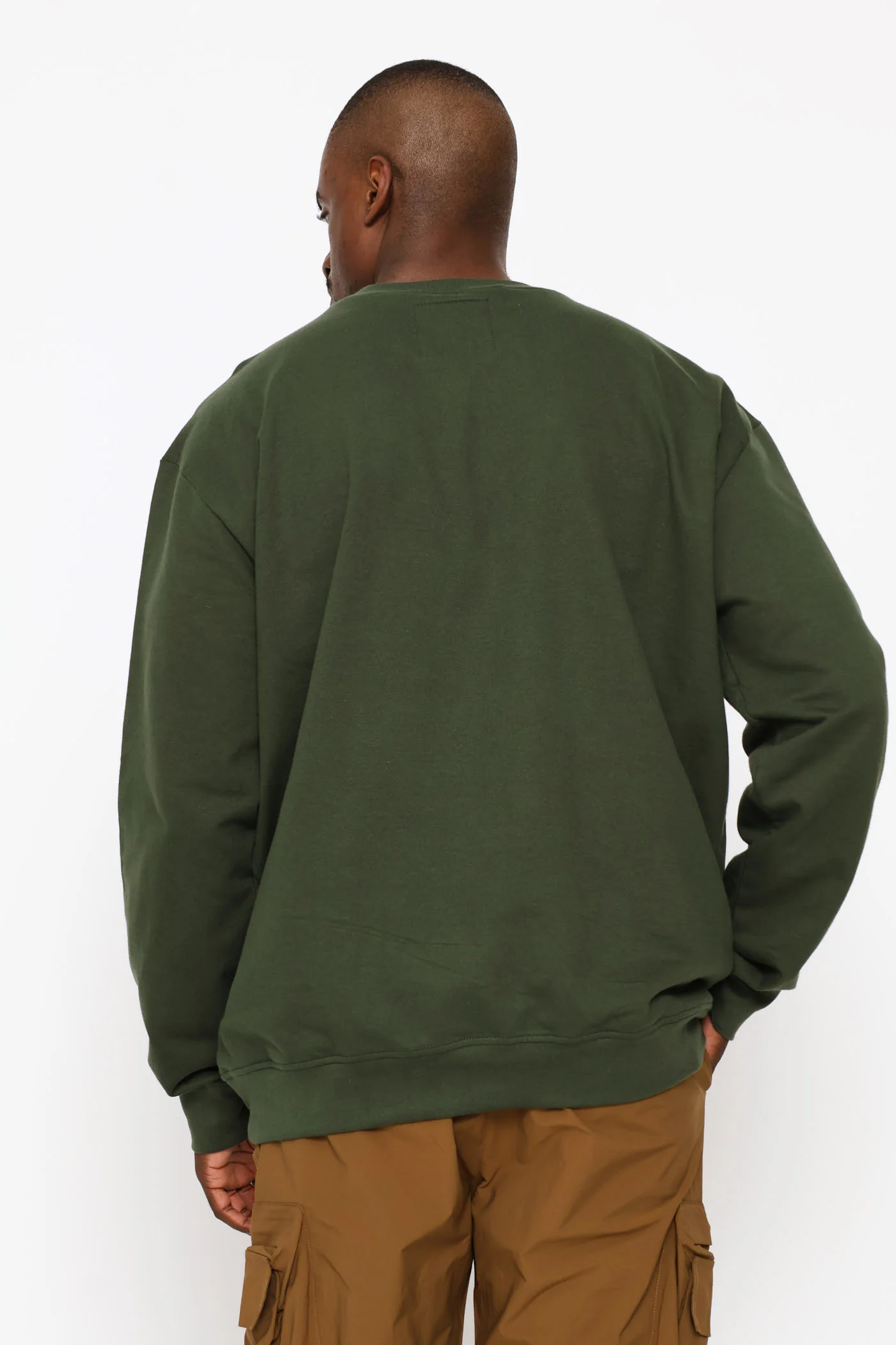 Classic Large Logo Crew Top - Olive - Image 4